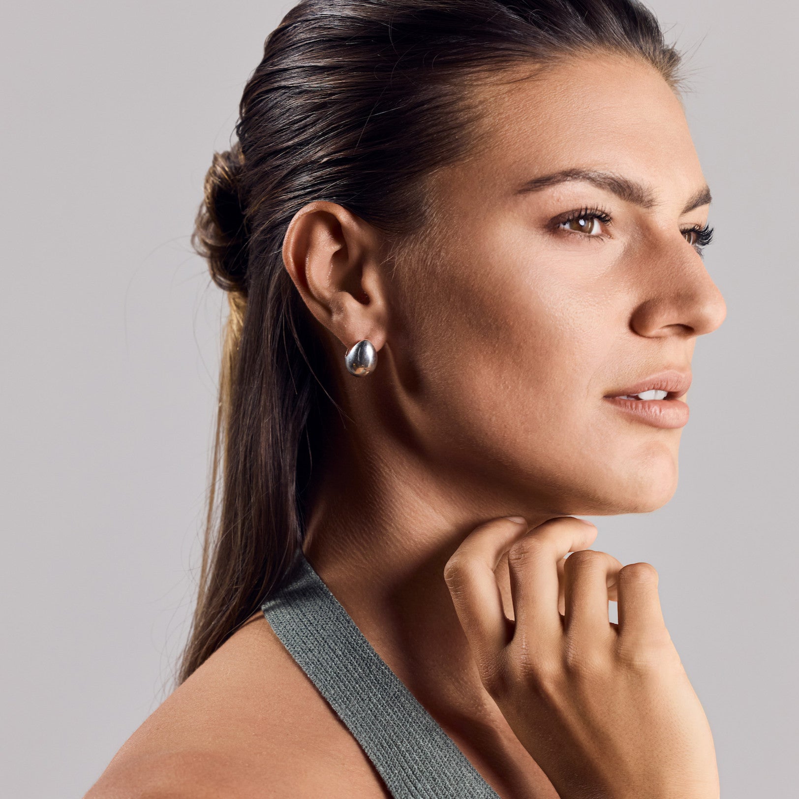 Chunky Creolen aus 925 Sterling Silber - Ohrringe Tropfen silber - Nooe UG