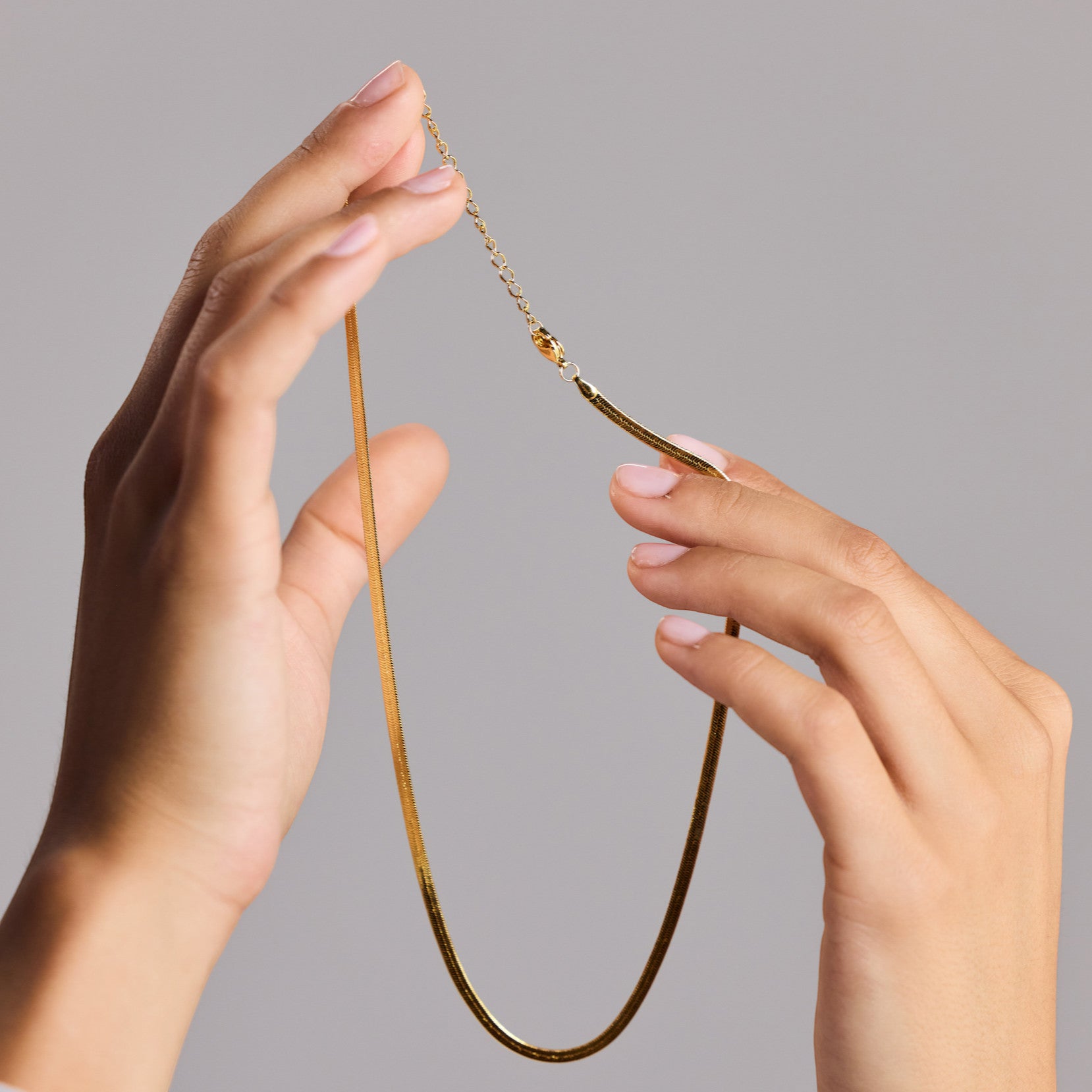 Herringbone Fischgrät Kette vergoldet - Halskette Layering - Nooe UG