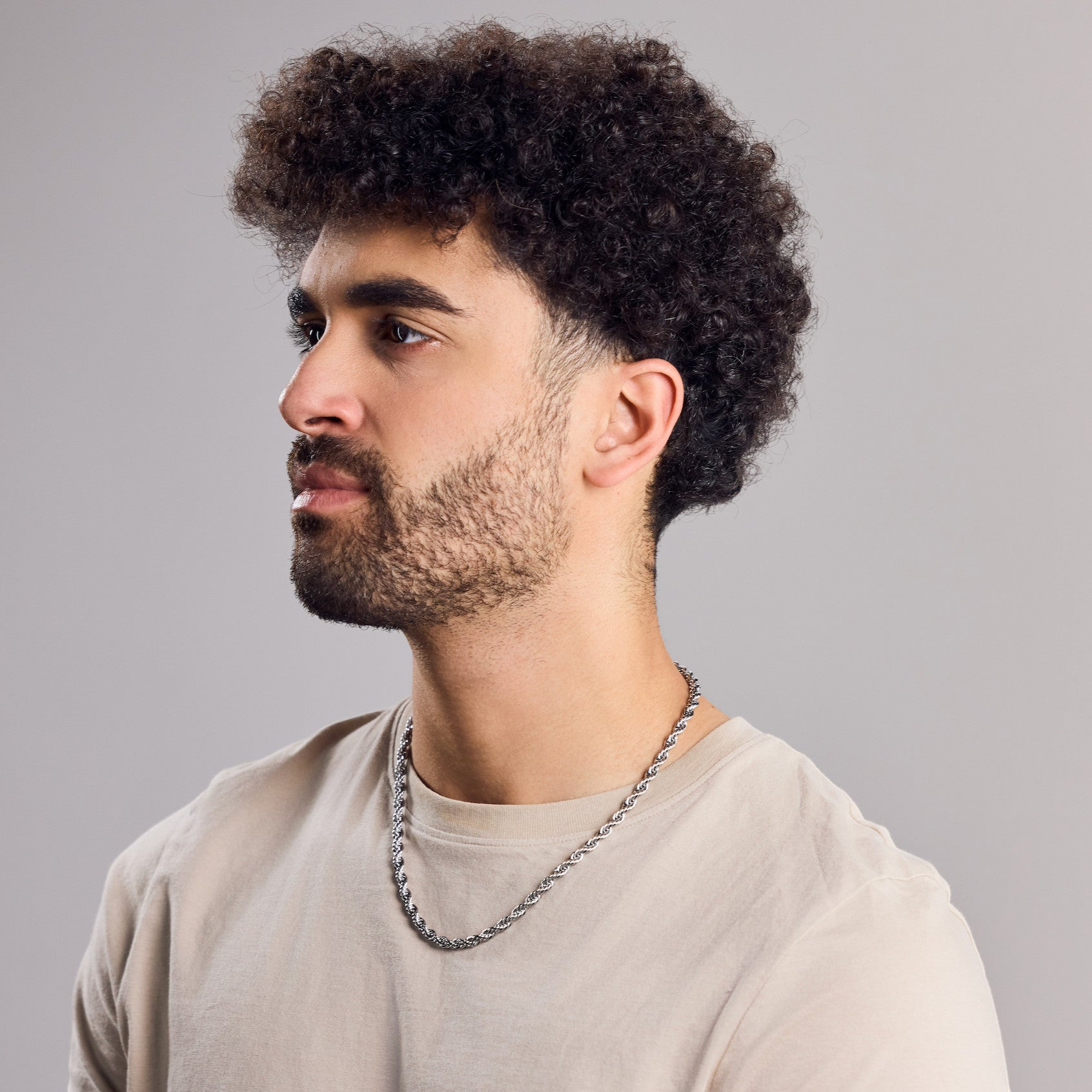 Handgefertigte breite Edelstahl Seil-Kette in Silber – Zeitloser Look - Nooe UG