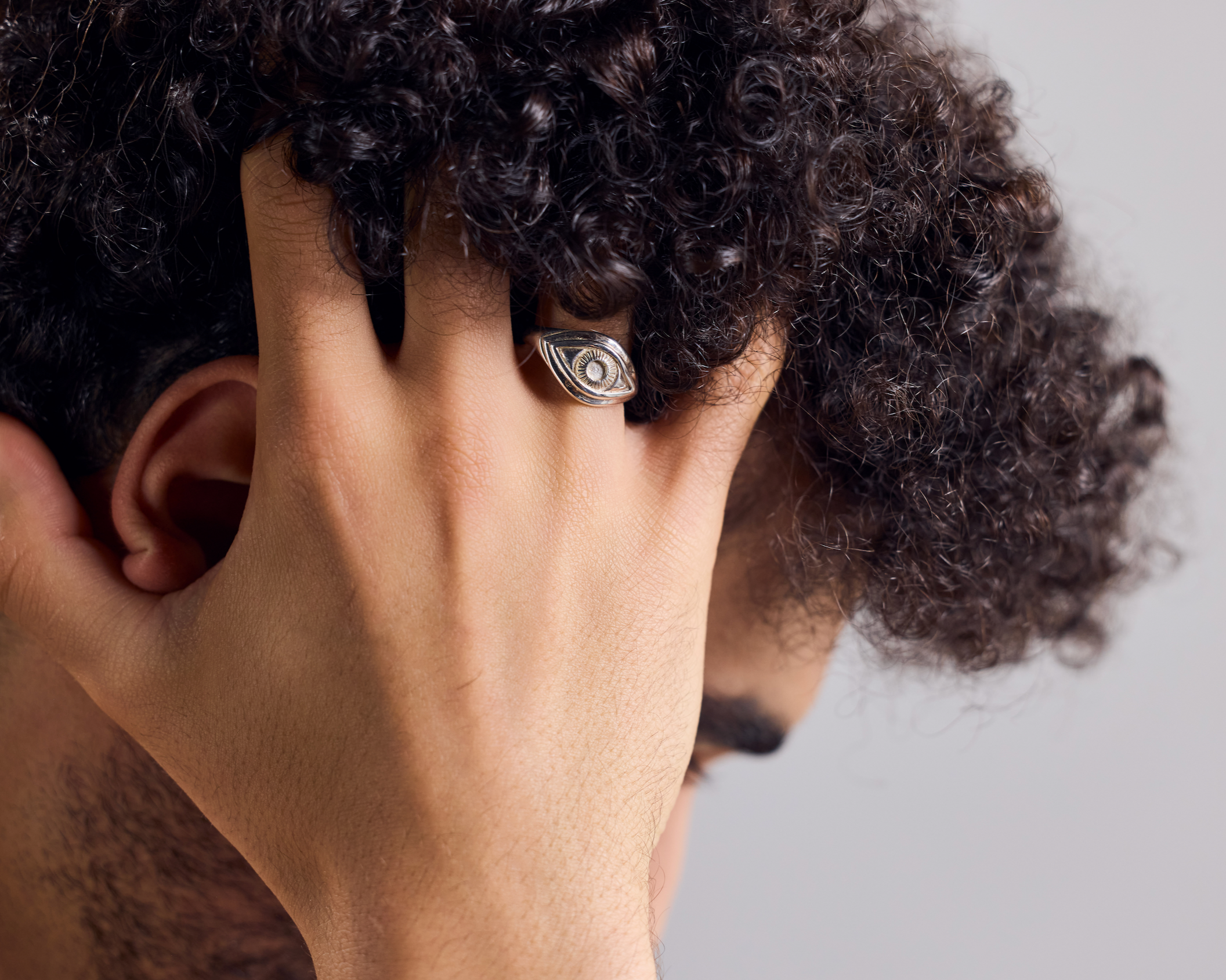 Talisman evil eye protection eye ring made of 925 sterling silver