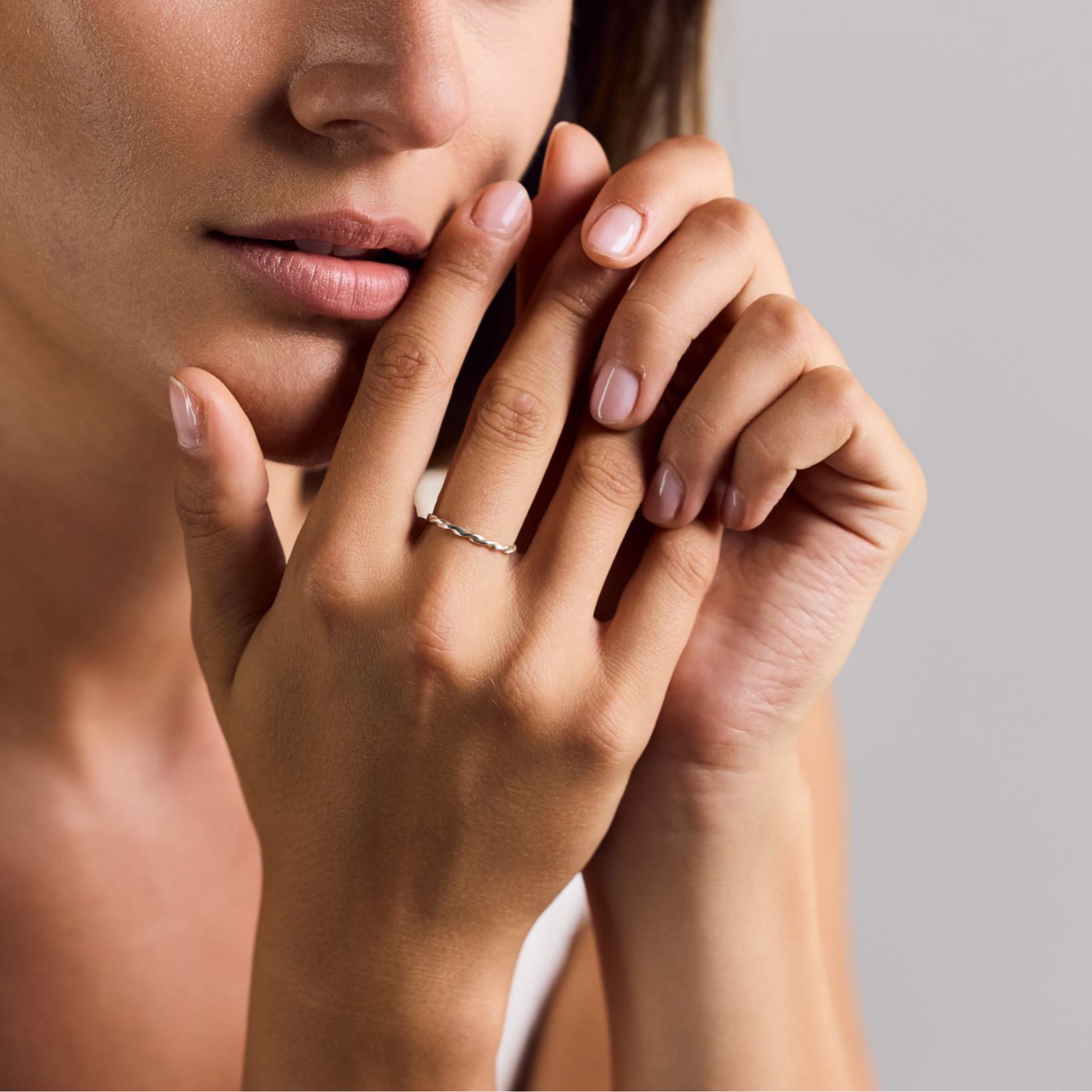 Fine twisted ring handmade from 925 sterling silver