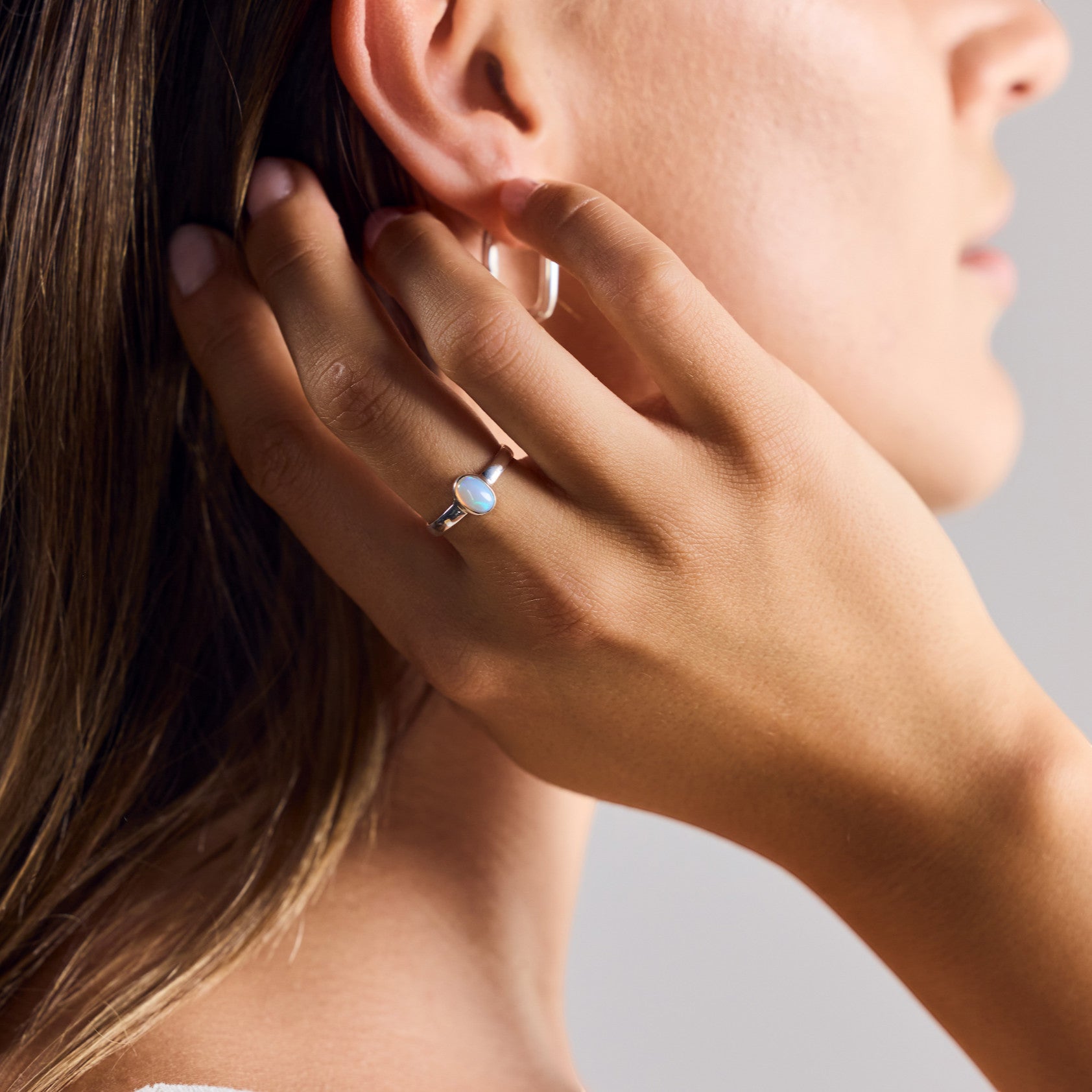 Ring aus 925 Sterling Silber mit natürlichem äthiopischen Opal - Nooe UG