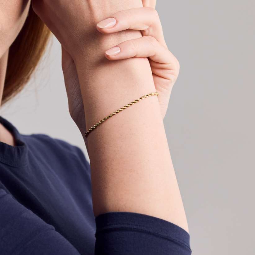 Vergoldetes Edelstahl Seil-Armband – filigranes Schmuckstück für Damen