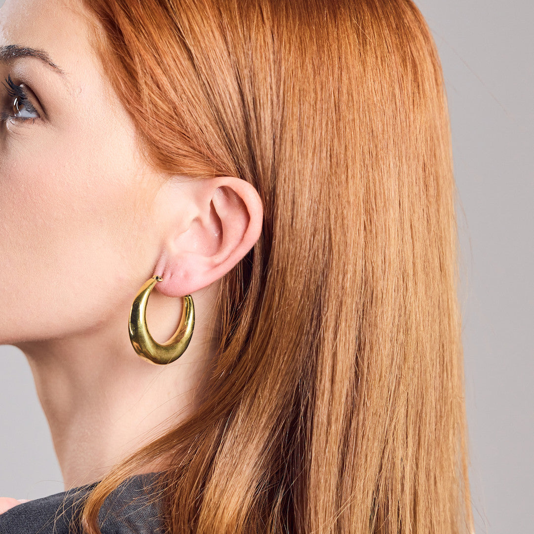 Breite chunky Creolen aus Messing in verschiedenen Größen - Nooe UG