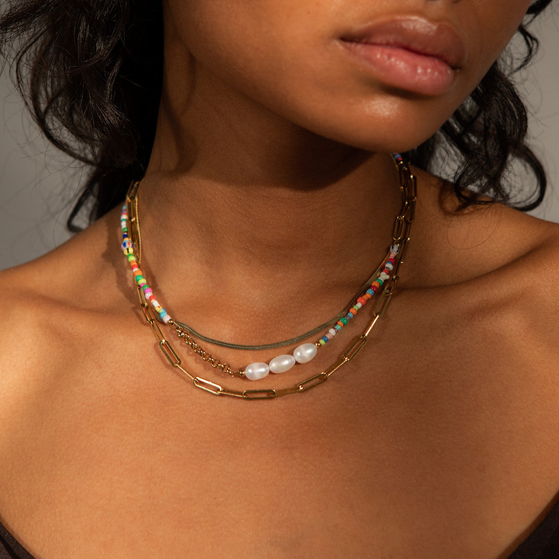 Paperclip Gliederkette gold/ Vergoldete Kette aus Edelstahl - Nooe UG