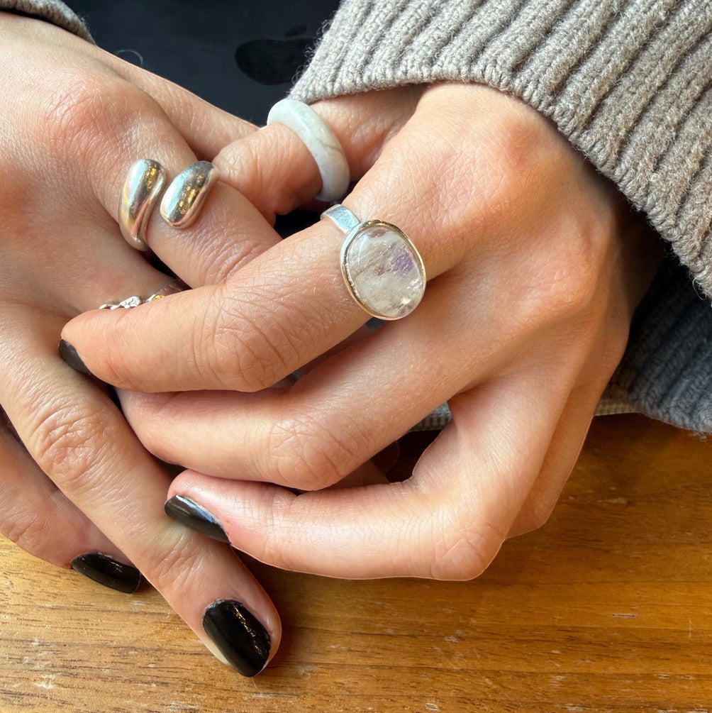 PRE ORDER Offener Chunky Ring aus massivem 925 Sterling Silber – größenverstellbar, handgemacht - Nooe UG