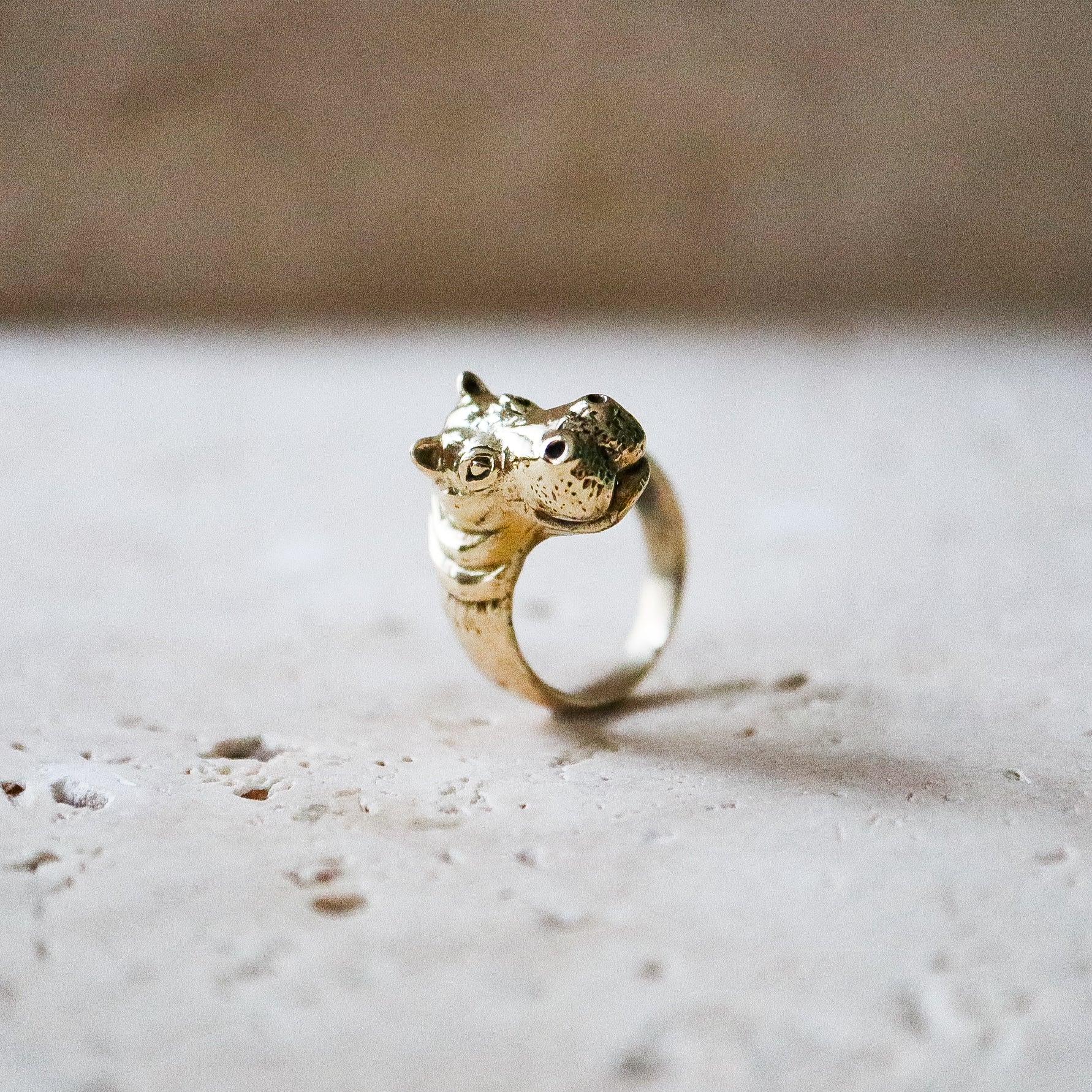 Hippo Anillo Hippo oro hecho a mano