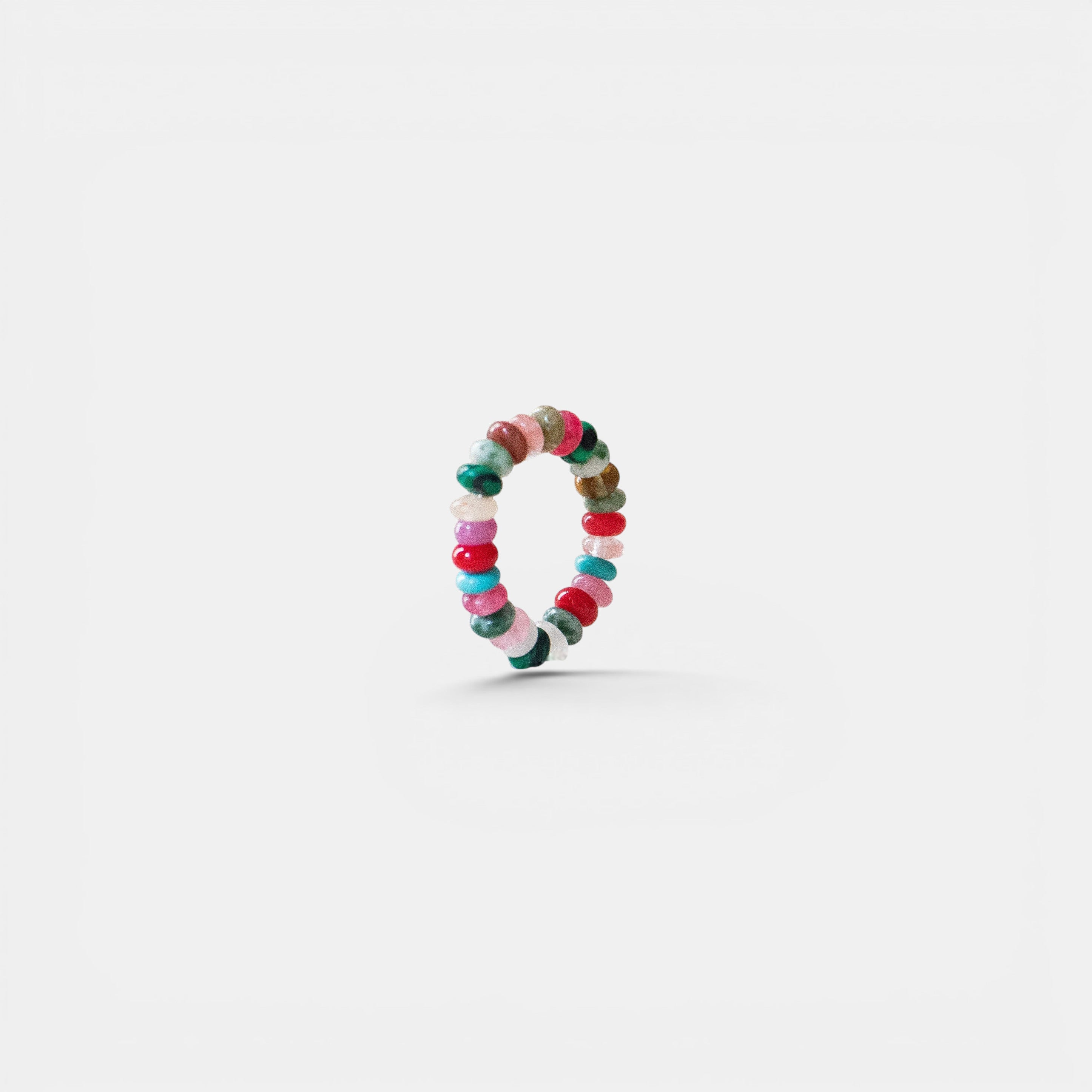 Regenbogen-Ring – Handgefertigter Ring mit bunten Edelsteinen auf Gummiband - Nooe UG