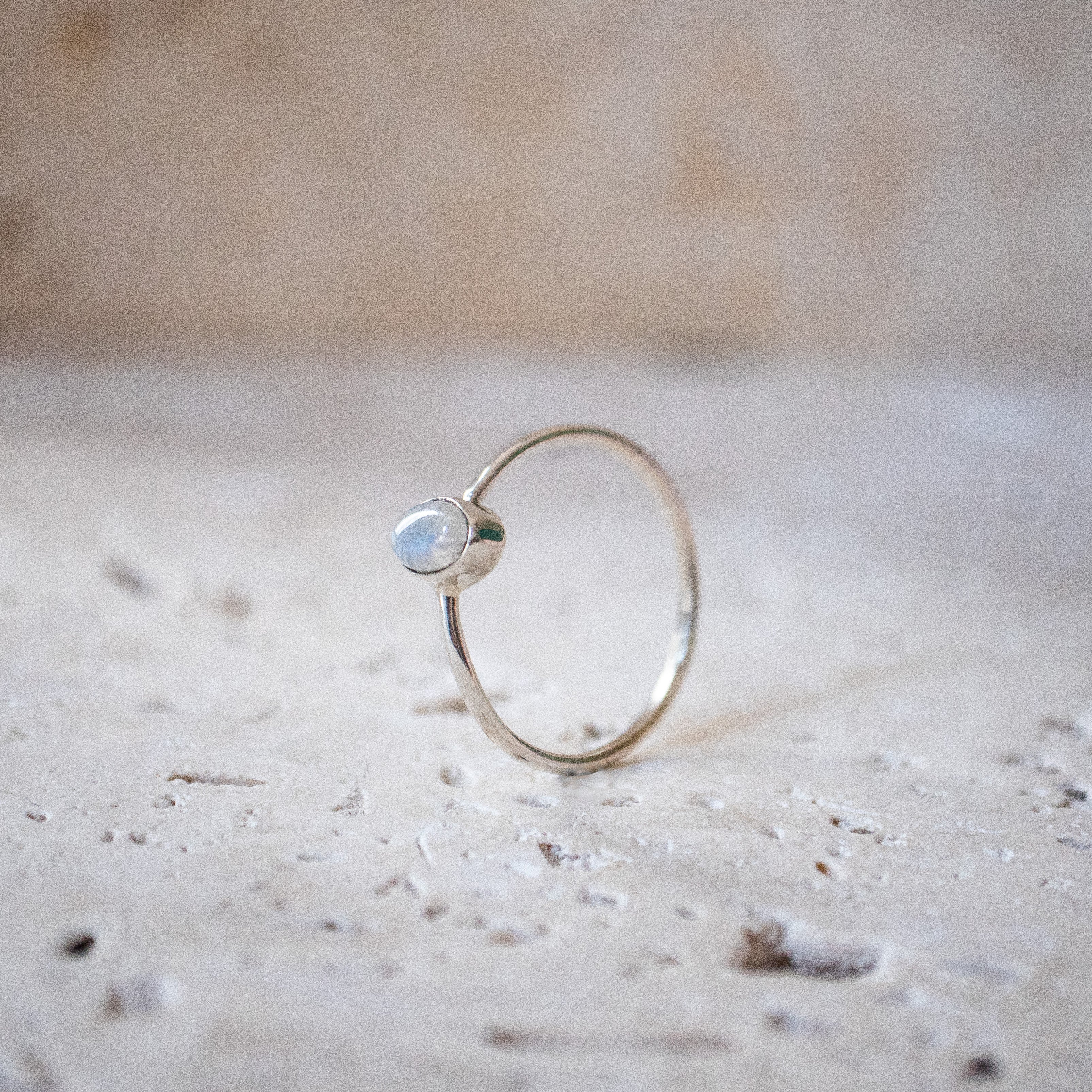 Fine moonstone ring with oval stone 925 sterling silver handmade