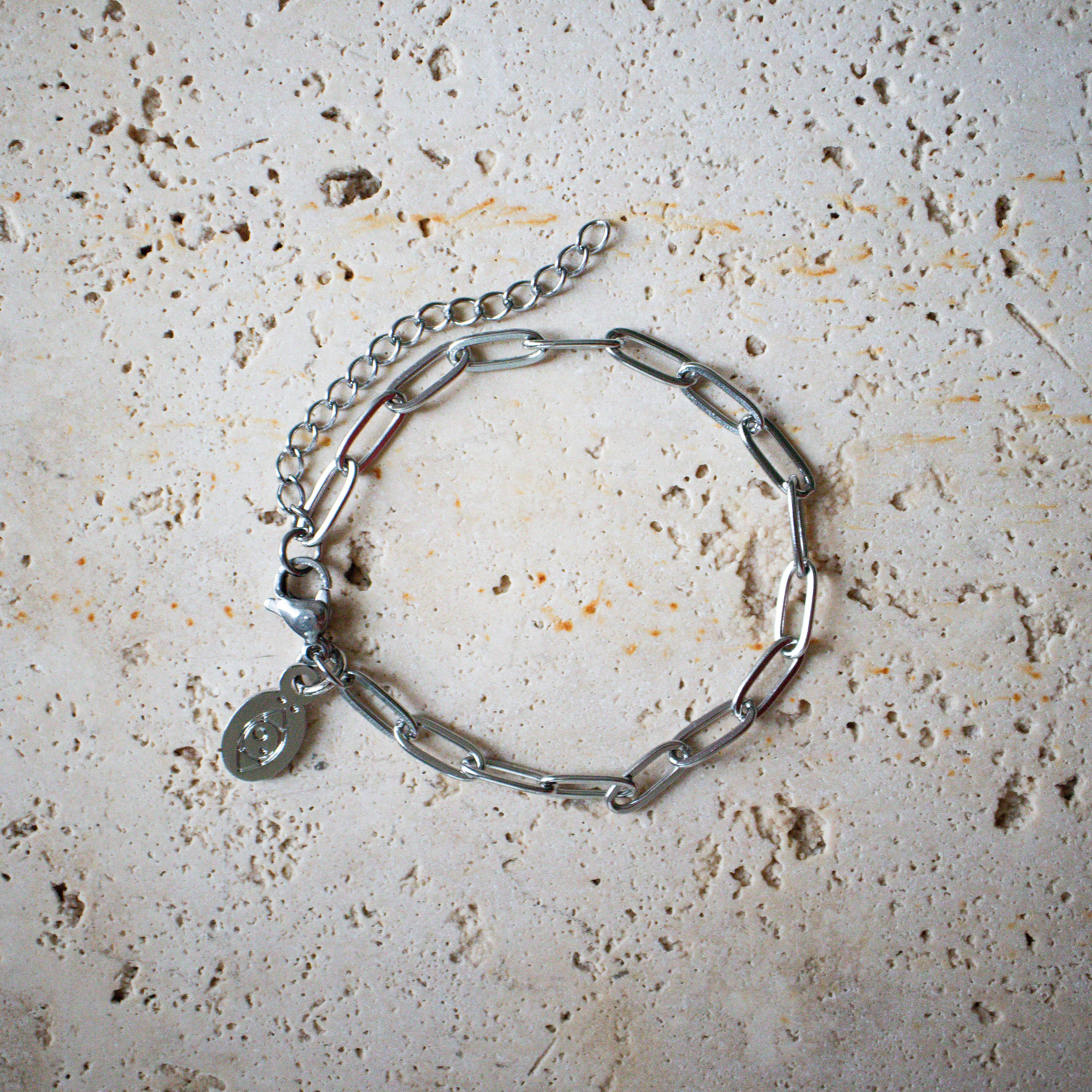 Paperclip Armband aus Edelstahl, silber