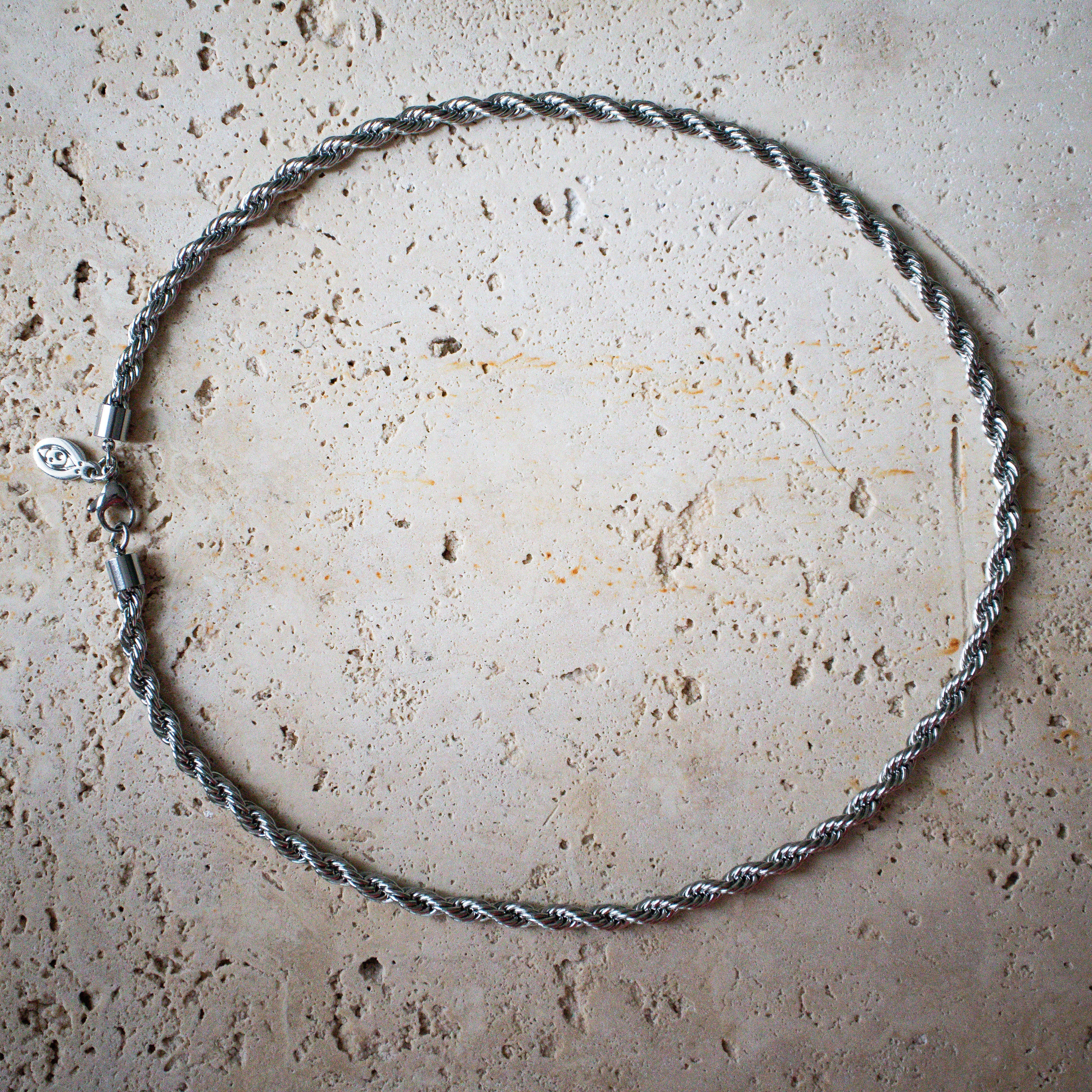 Handgefertigte breite Edelstahl Seil-Kette in Silber – Zeitloser Look - Nooe UG