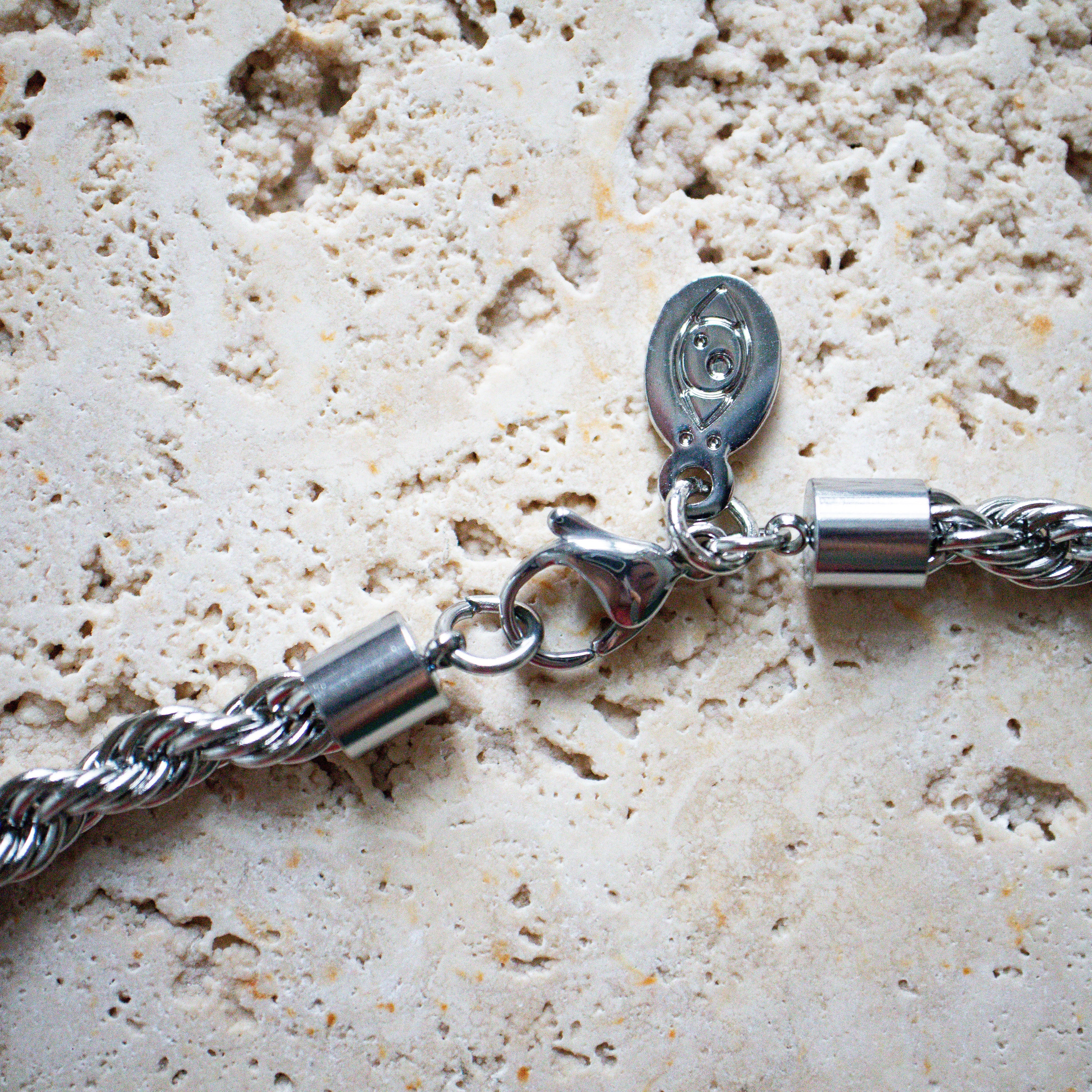 Handgefertigte breite Edelstahl Seil-Kette in Silber – Zeitloser Look - Nooe UG