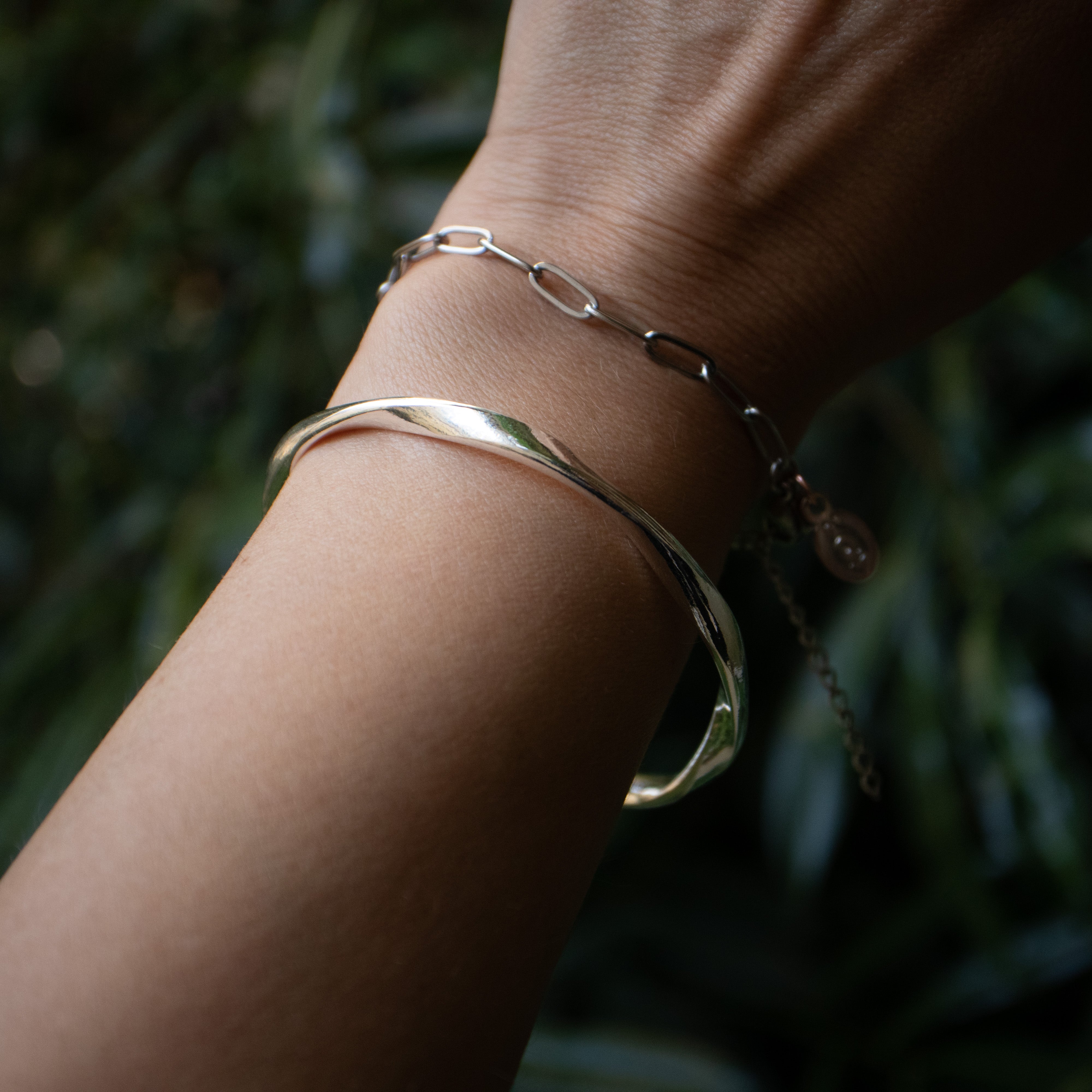 Paperclip Armband aus Edelstahl, silber