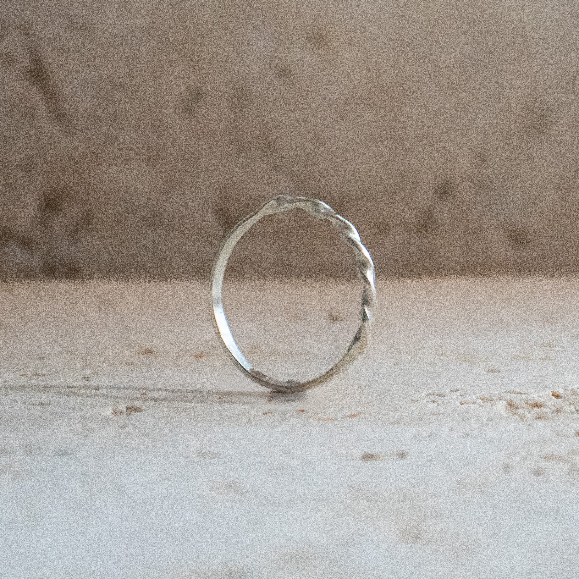 Fine twisted ring handmade from 925 sterling silver