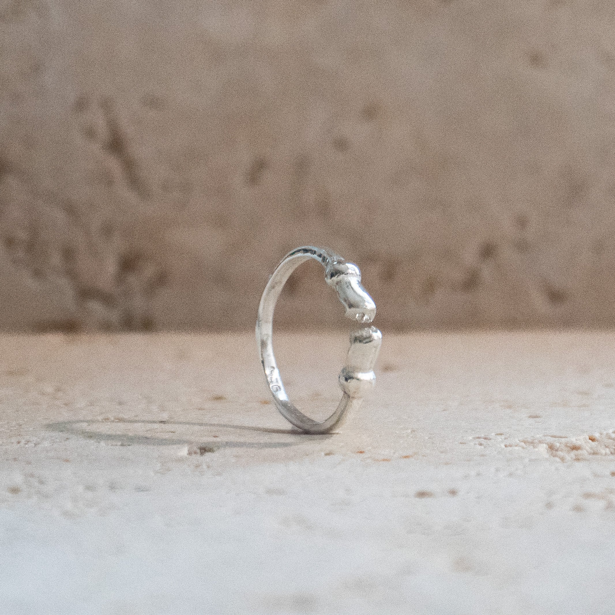 Fist ring 925 sterling silver fist bump handmade