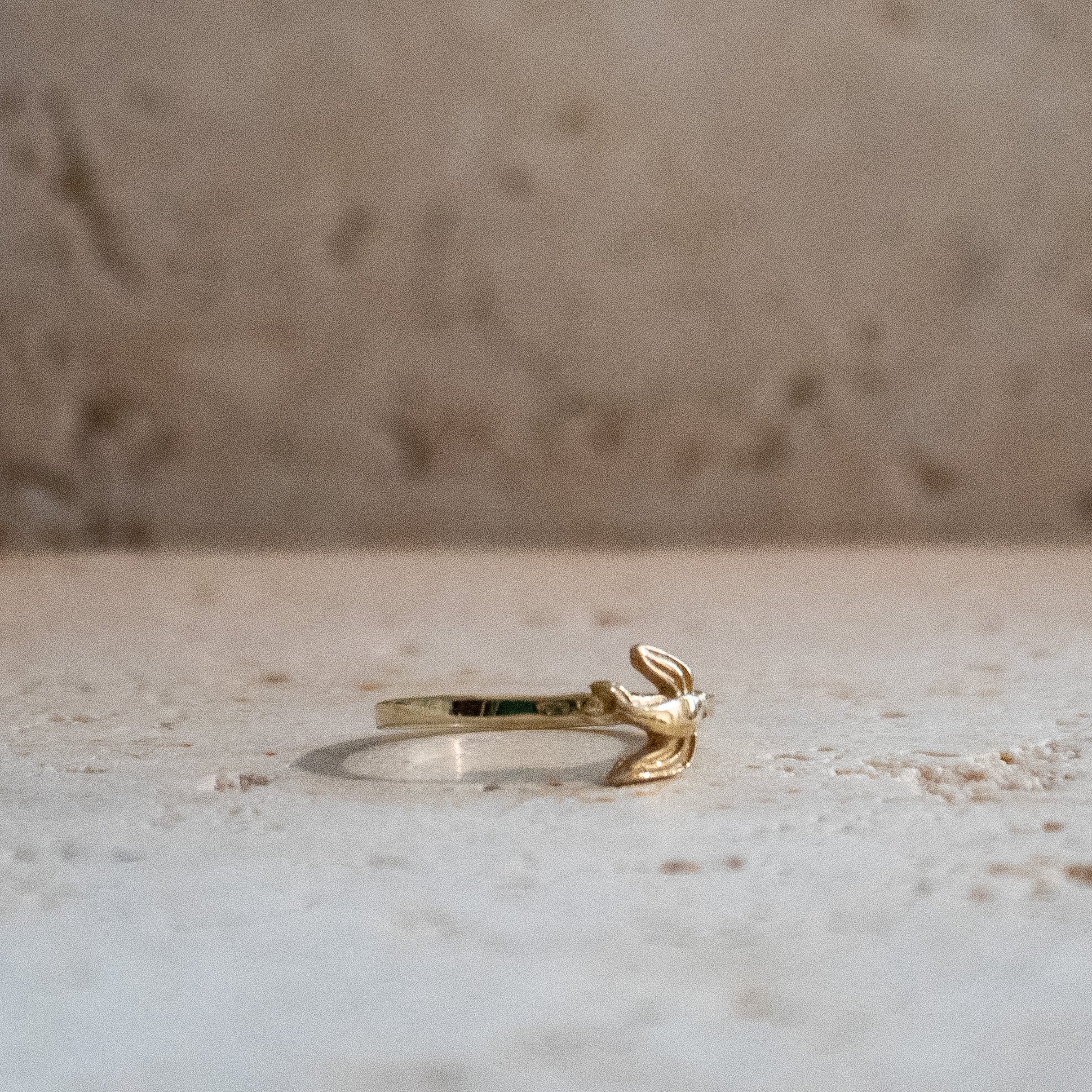 Bague oiseau hirondelle paix or fait main