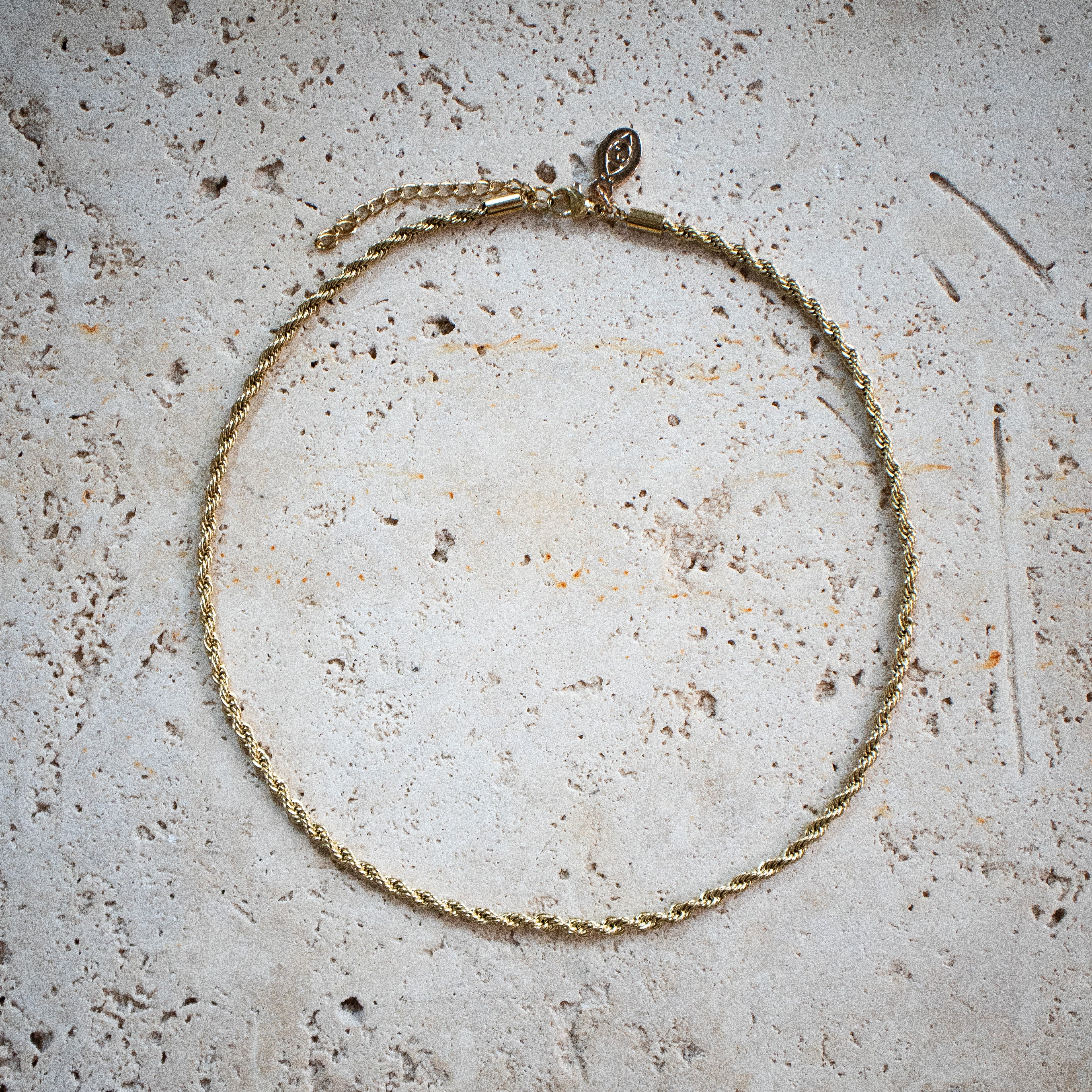 Twisted Seil Kette vergoldet dünn