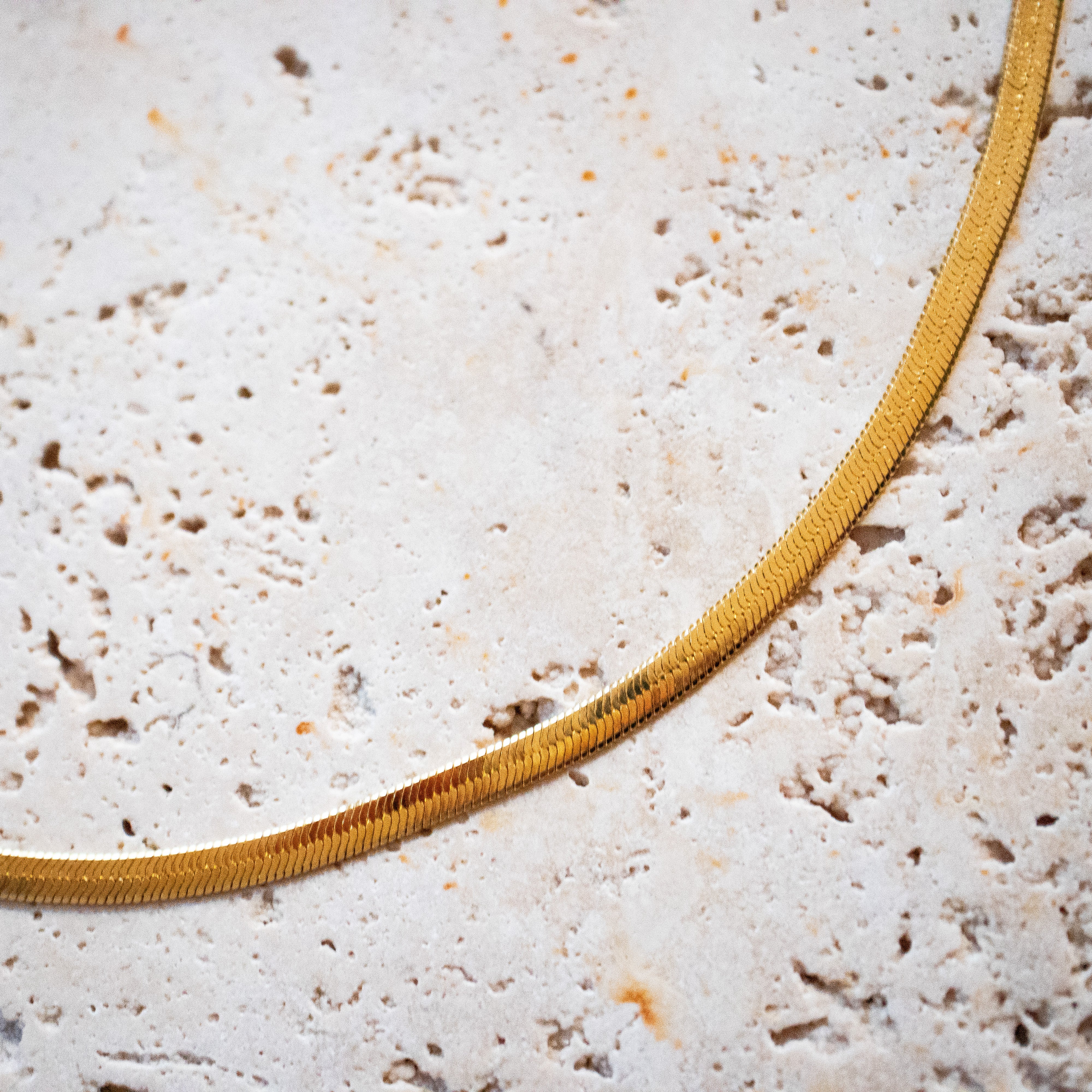 Herringbone Fischgrät Kette vergoldet - Halskette Layering