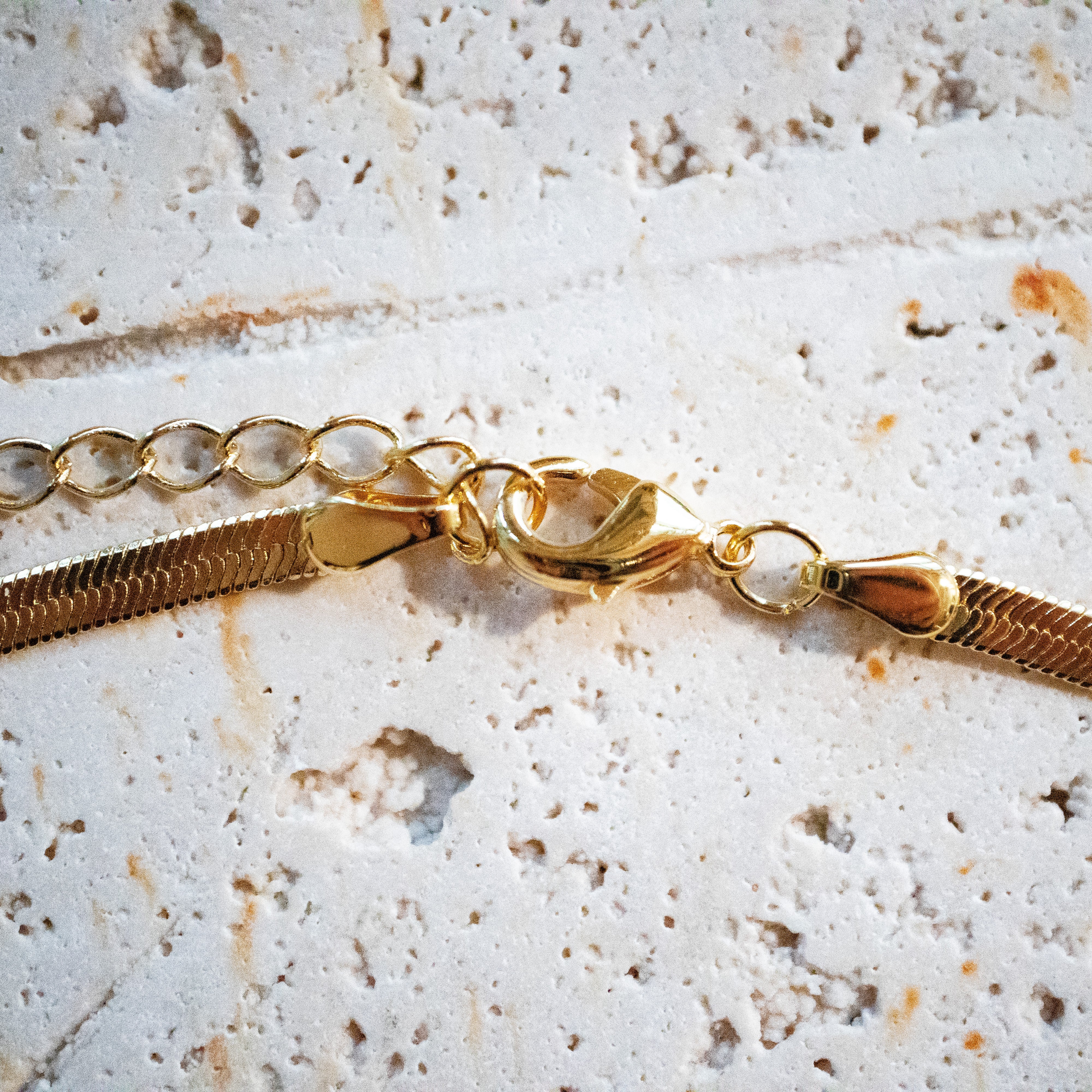 Herringbone Fischgrät Kette vergoldet - Halskette Layering