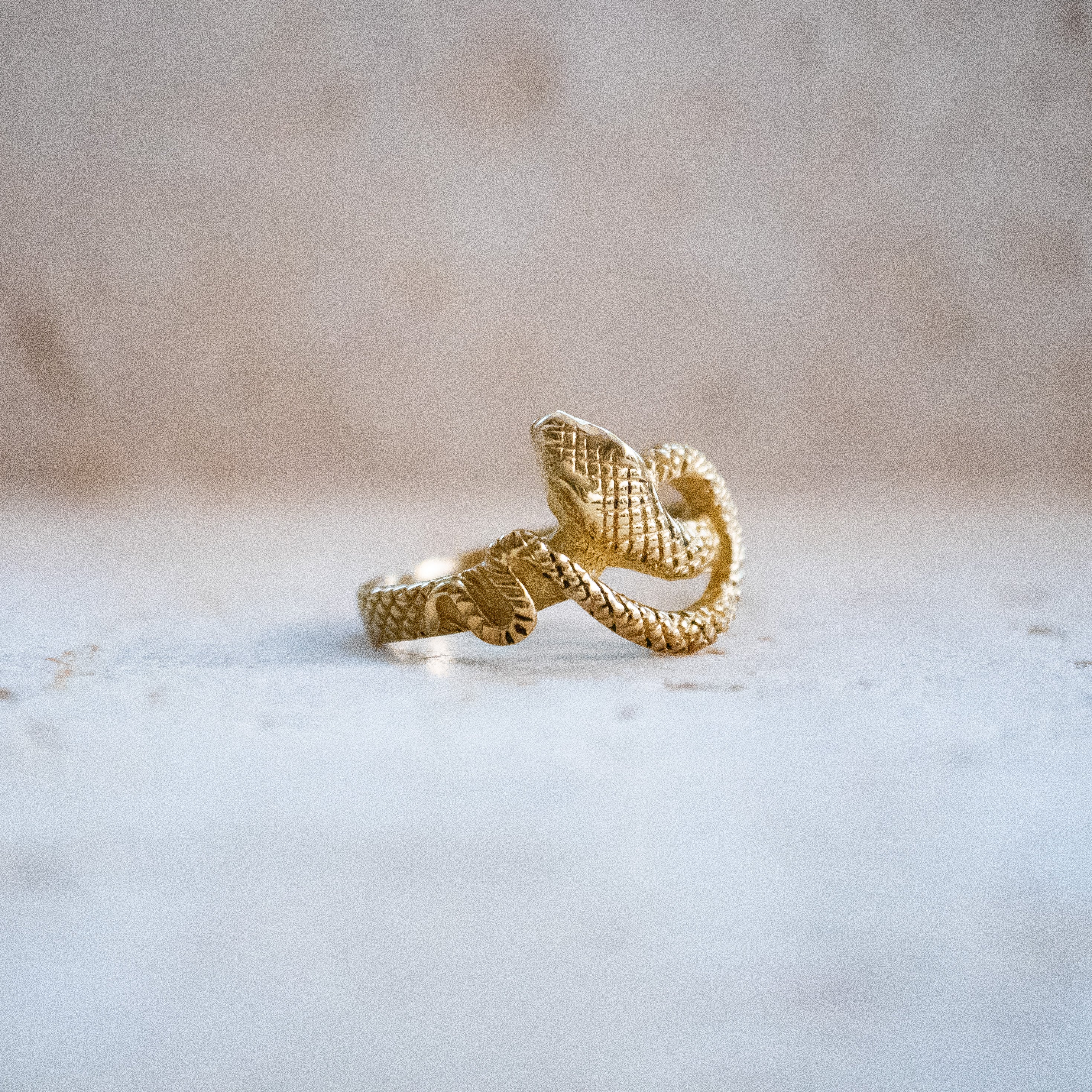 Gewundener Schlangen Ring – Handgemacht aus Messing