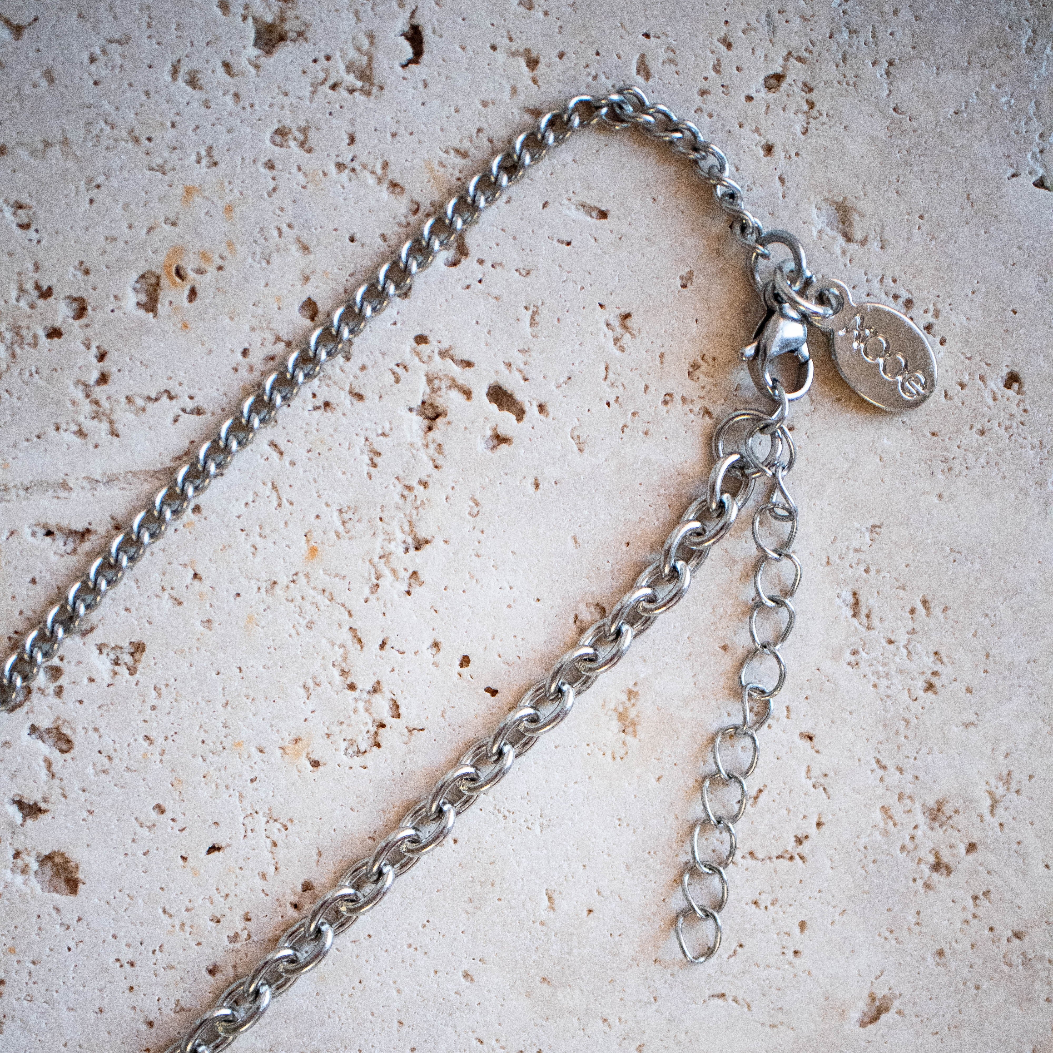 Edelstahl Statement Kette mit Begkristall Anhänger - Nooe UG