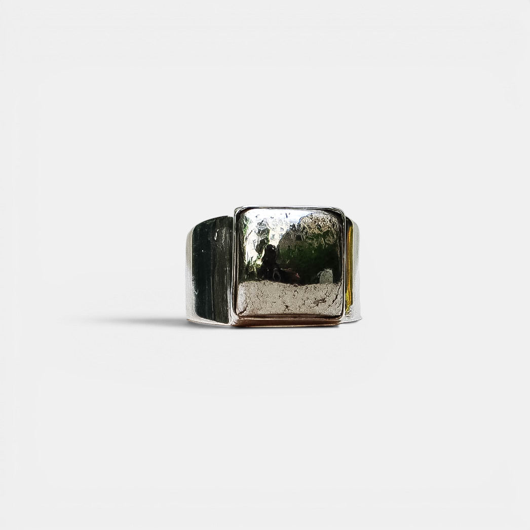 Siegelring – Pyrit Eckig, 925 Sterling Silber | NOOE Berlin