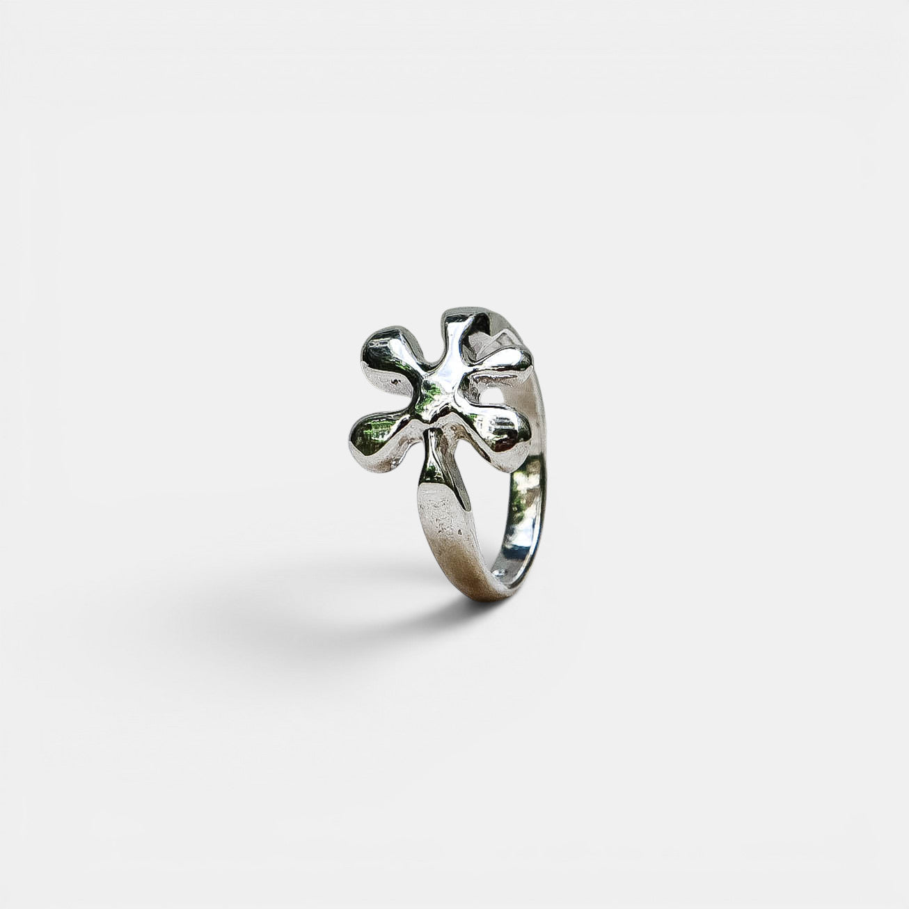 Tintenklecks Blumen Ring Silber | NOOE Berlin