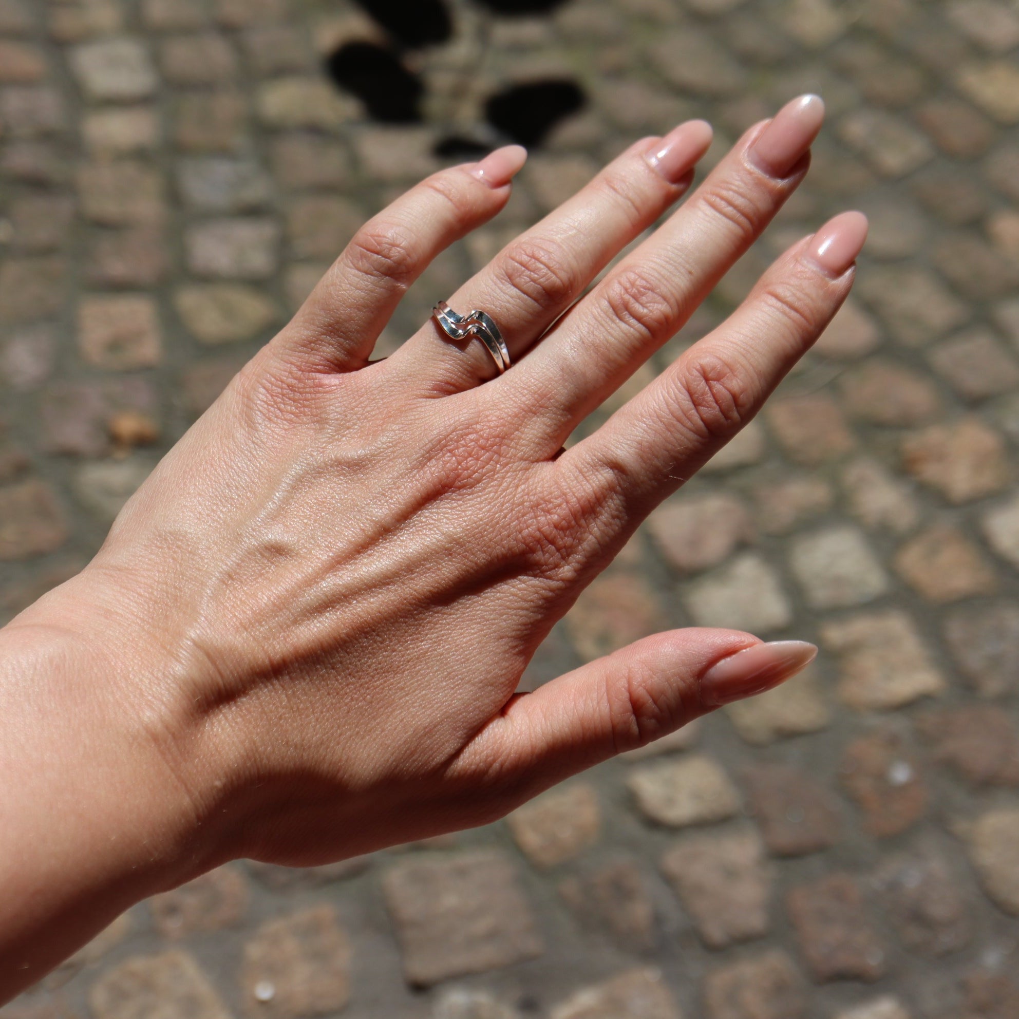 Welle Ring Doppelt – 925 Sterling Silber | NOOE Berlin