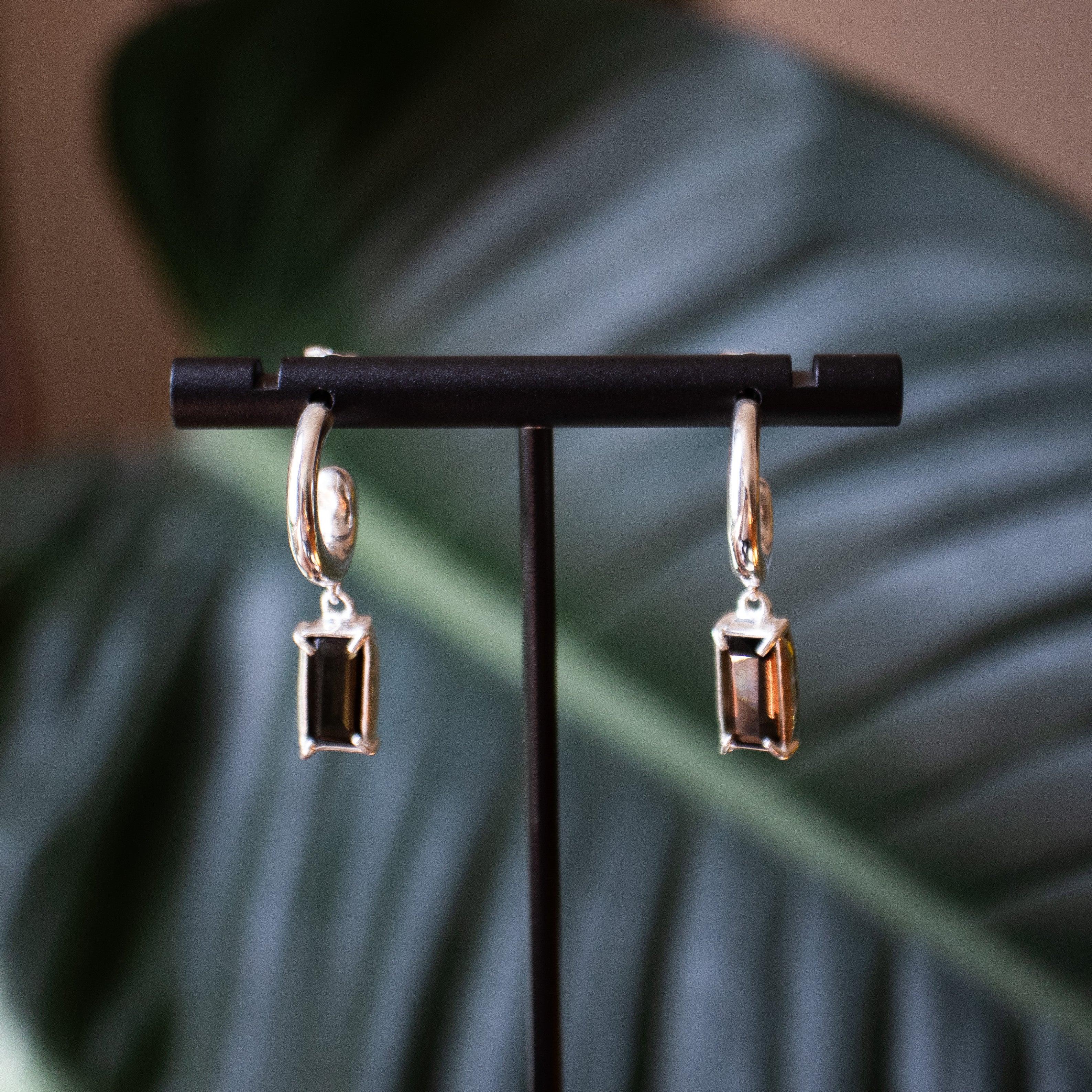 Bali Rauchquarz Creolen – 925 Sterling Silber | NOOE Berlin