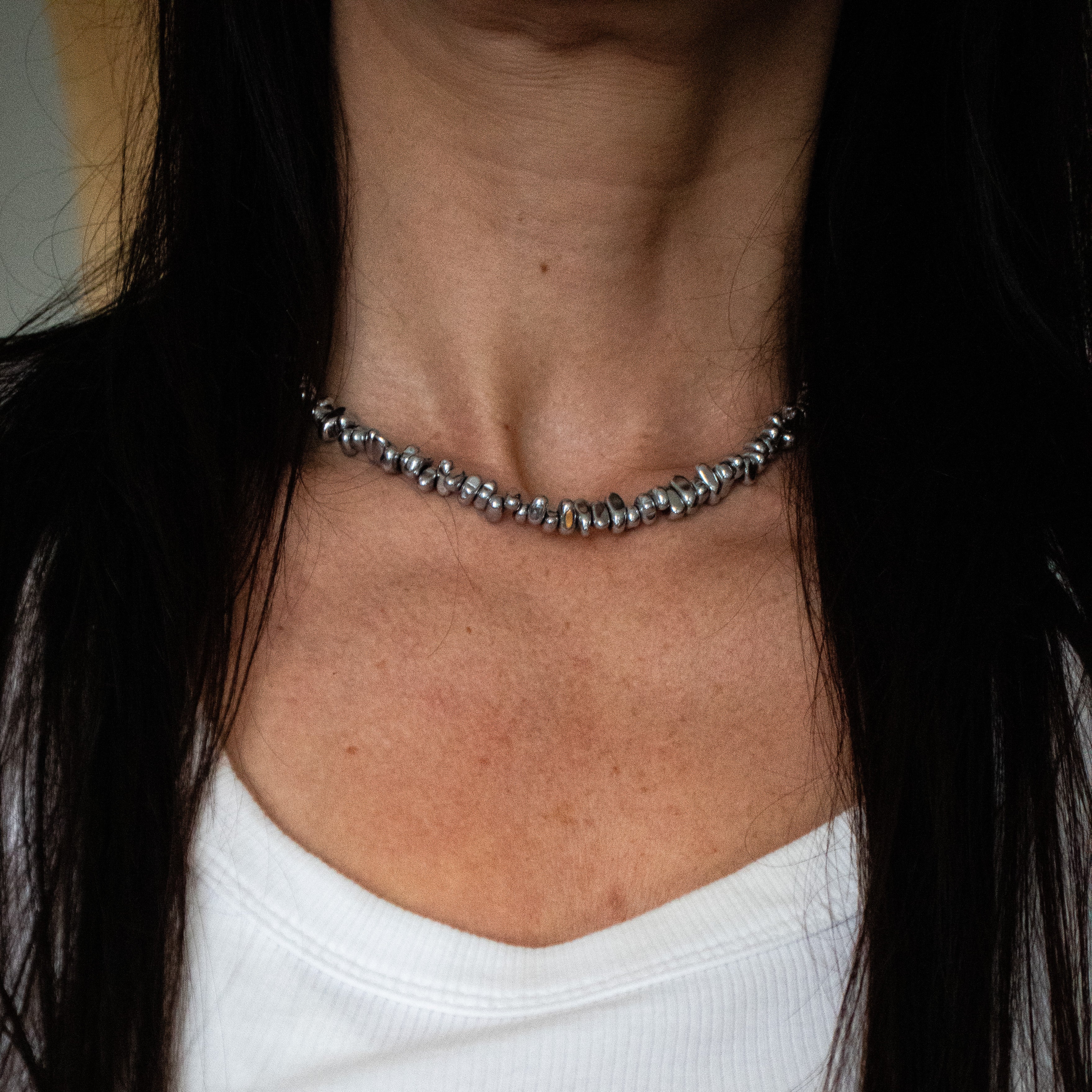 Edelstahl Perlenkette mit 925 Silber Verschluss | Nooe Berlin