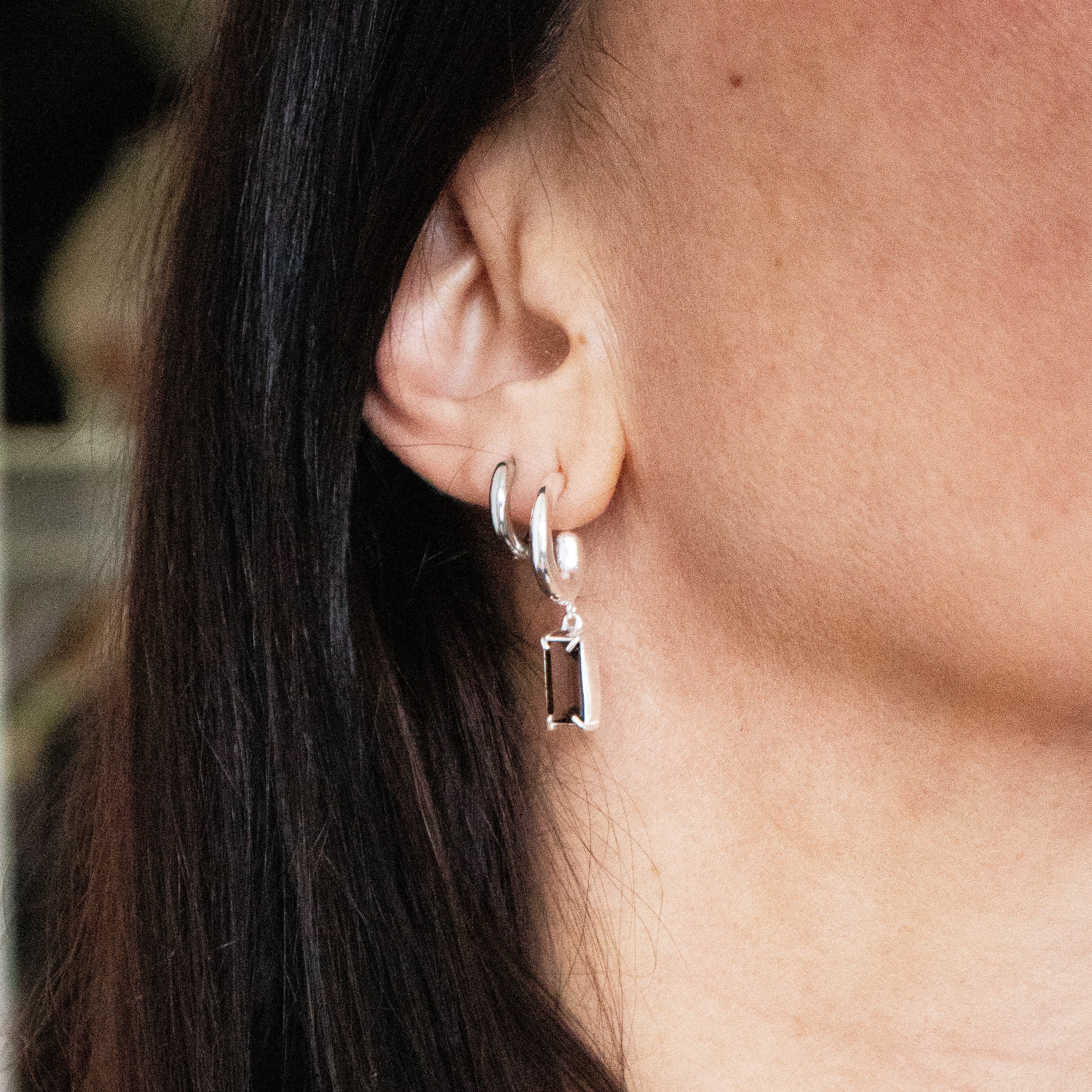 Bali Rauchquarz Creolen – 925 Sterling Silber | NOOE Berlin