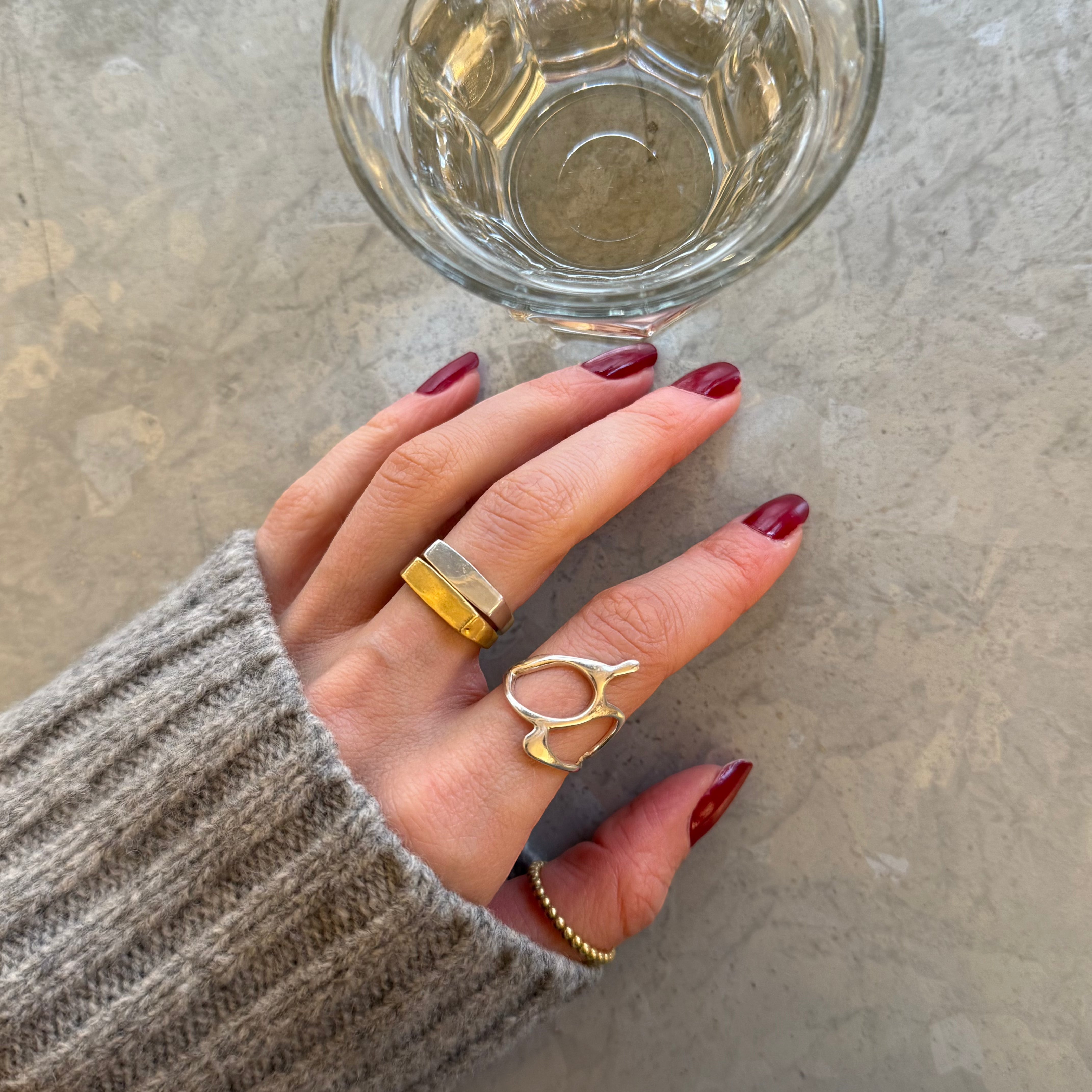 Schlichter bar Riegel Siegelring gold handgemacht - Nooe UG