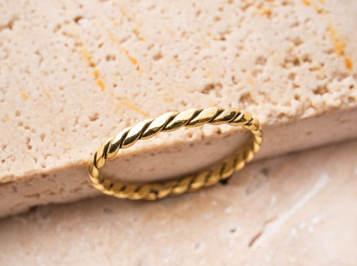 Braided ring made of brass handmade