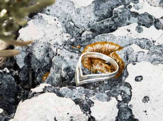 Chevron Ring doppelt Silber 925 Sterling handgemacht - NooeBerlin