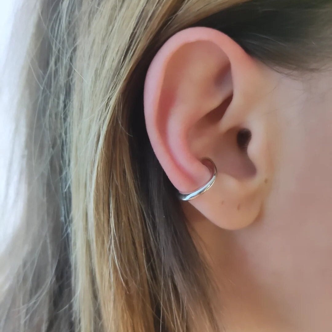 Ear cuff Manschette silber unregelmäßig