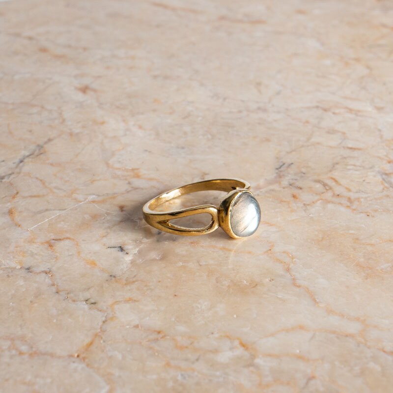 Labradorit Ring gold oval im Vintage Stil handgemacht