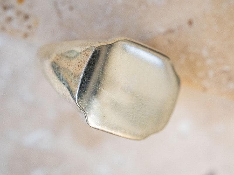 2.8. Siegelring aus 925 Sterling Silber eckig handgemacht verziert