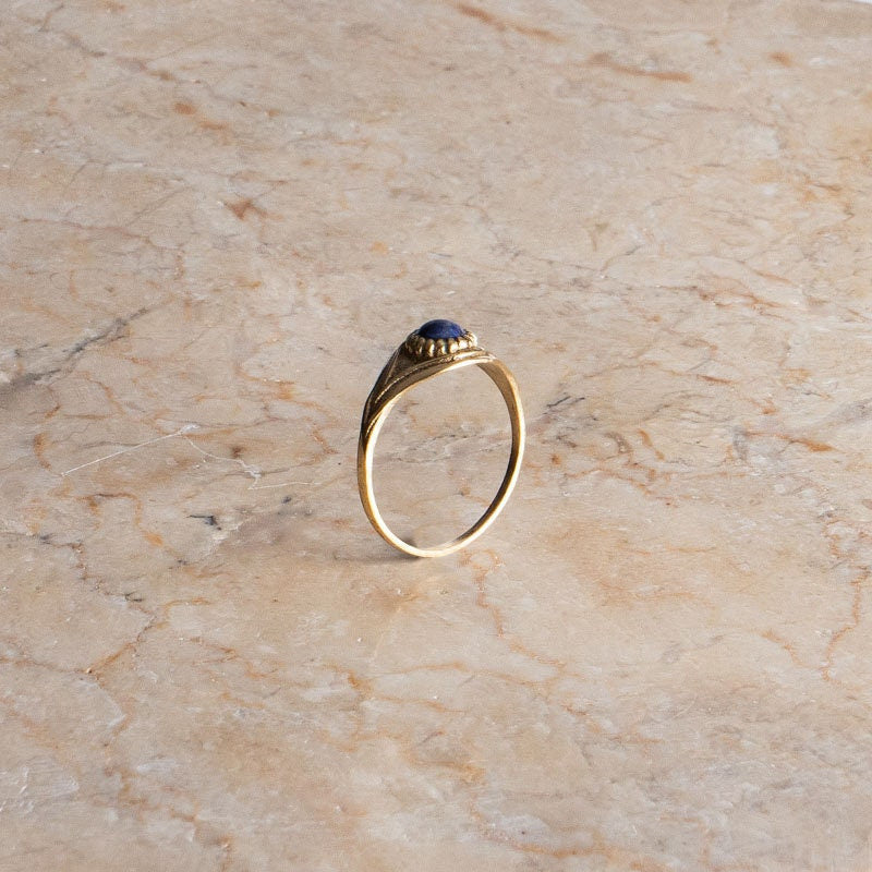 Talisman Böser Blick Schutz Augen Ring gold Lapis Lazuli
