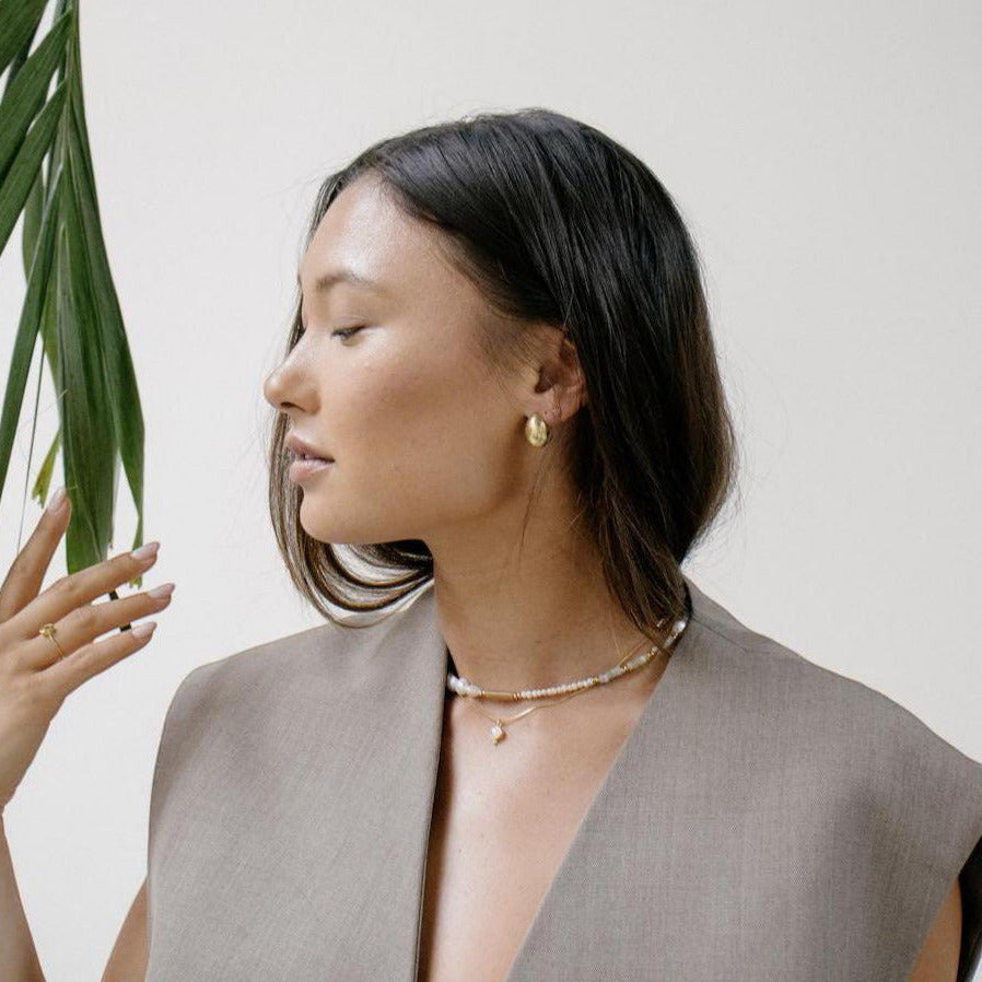 Chunky Creolen vergoldet aus 925 Sterling Silber Tropfen