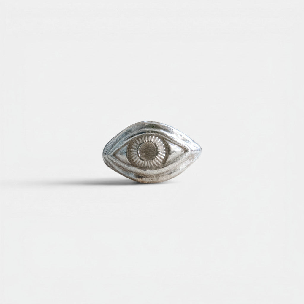 Nooe UG sterling silver eye ring, a handmade talisman for protection and style.
