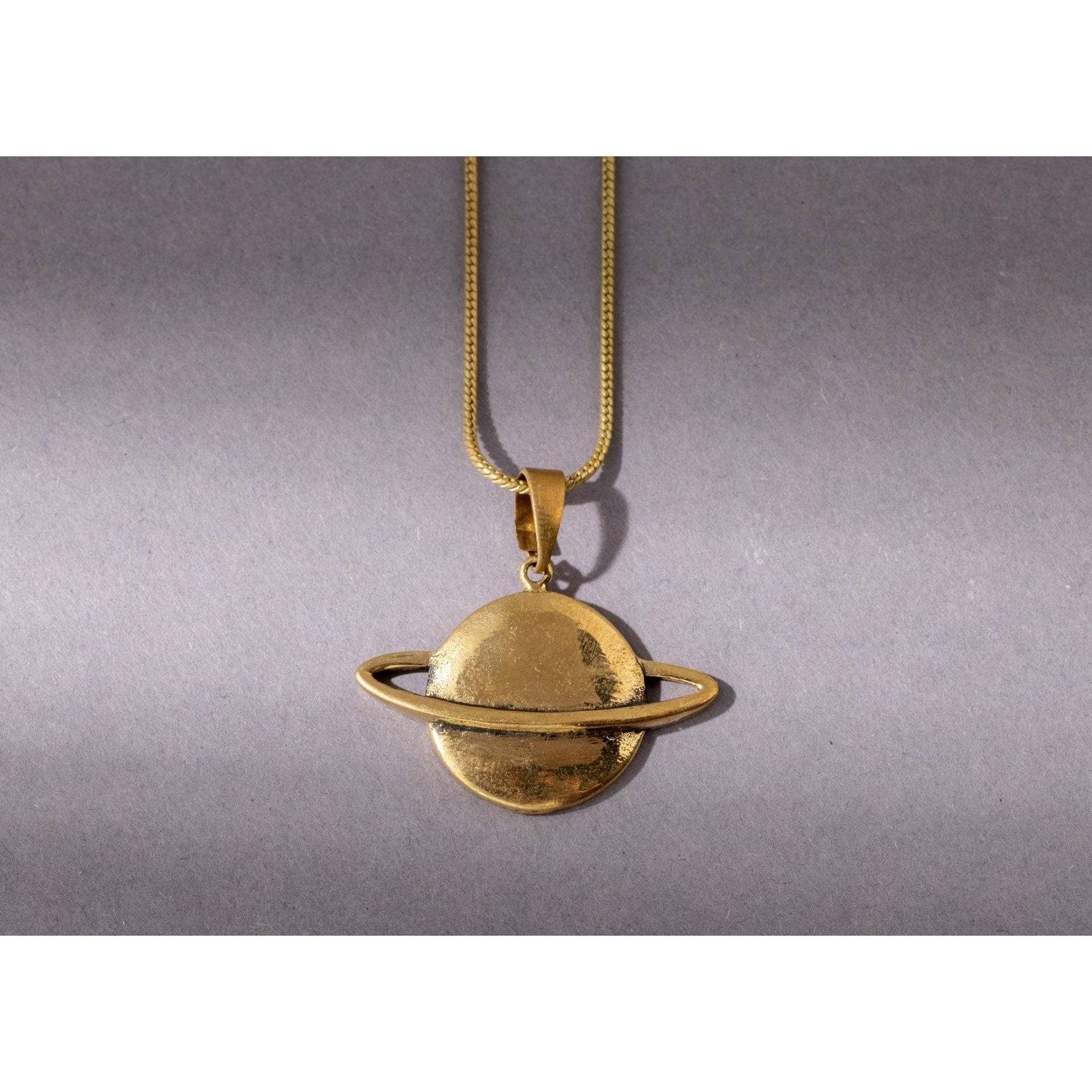 Planet Saturn Kette aus Messing handgemacht - NooeBerlin