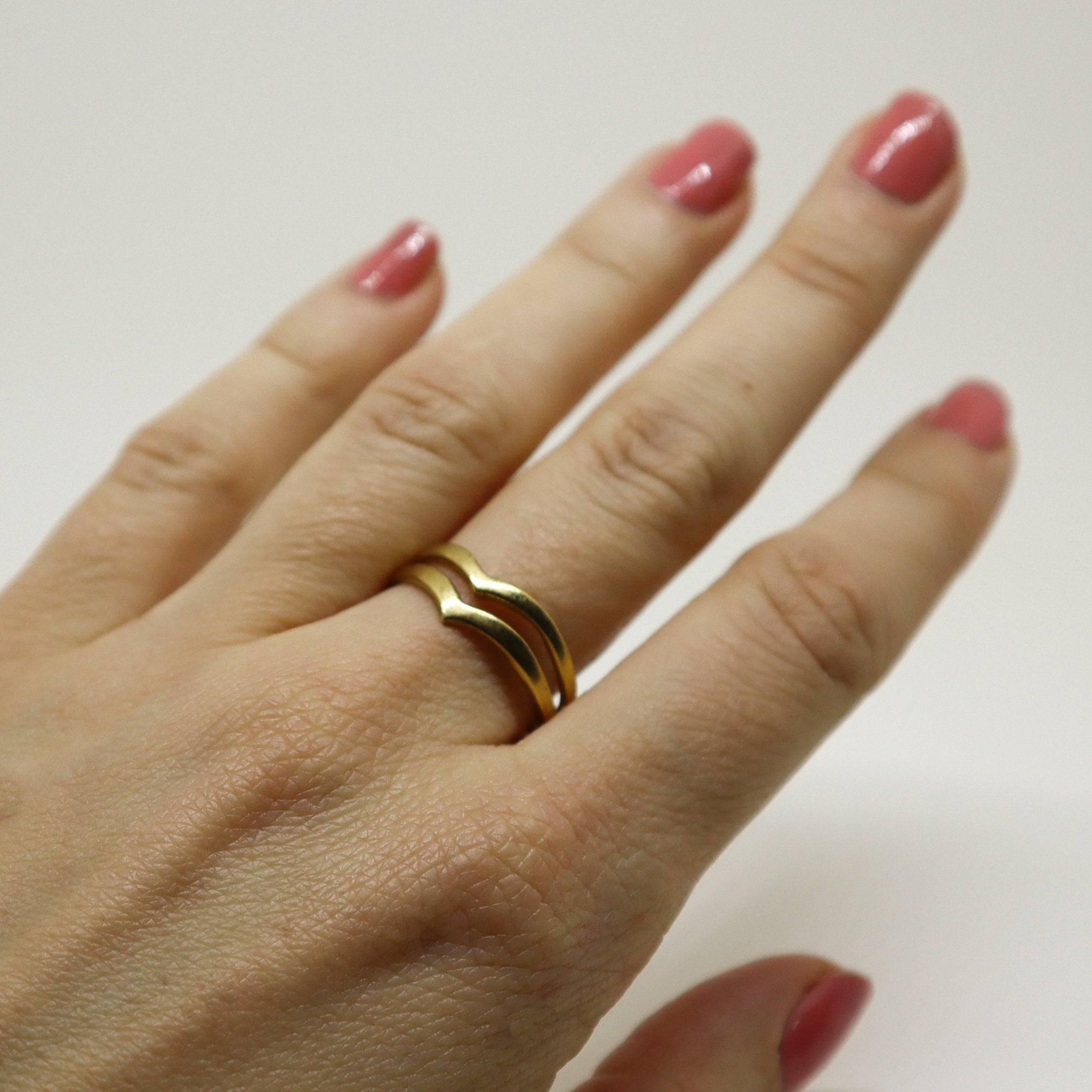 Chevron Ring doppelt gold handgemacht - NooeBerlin