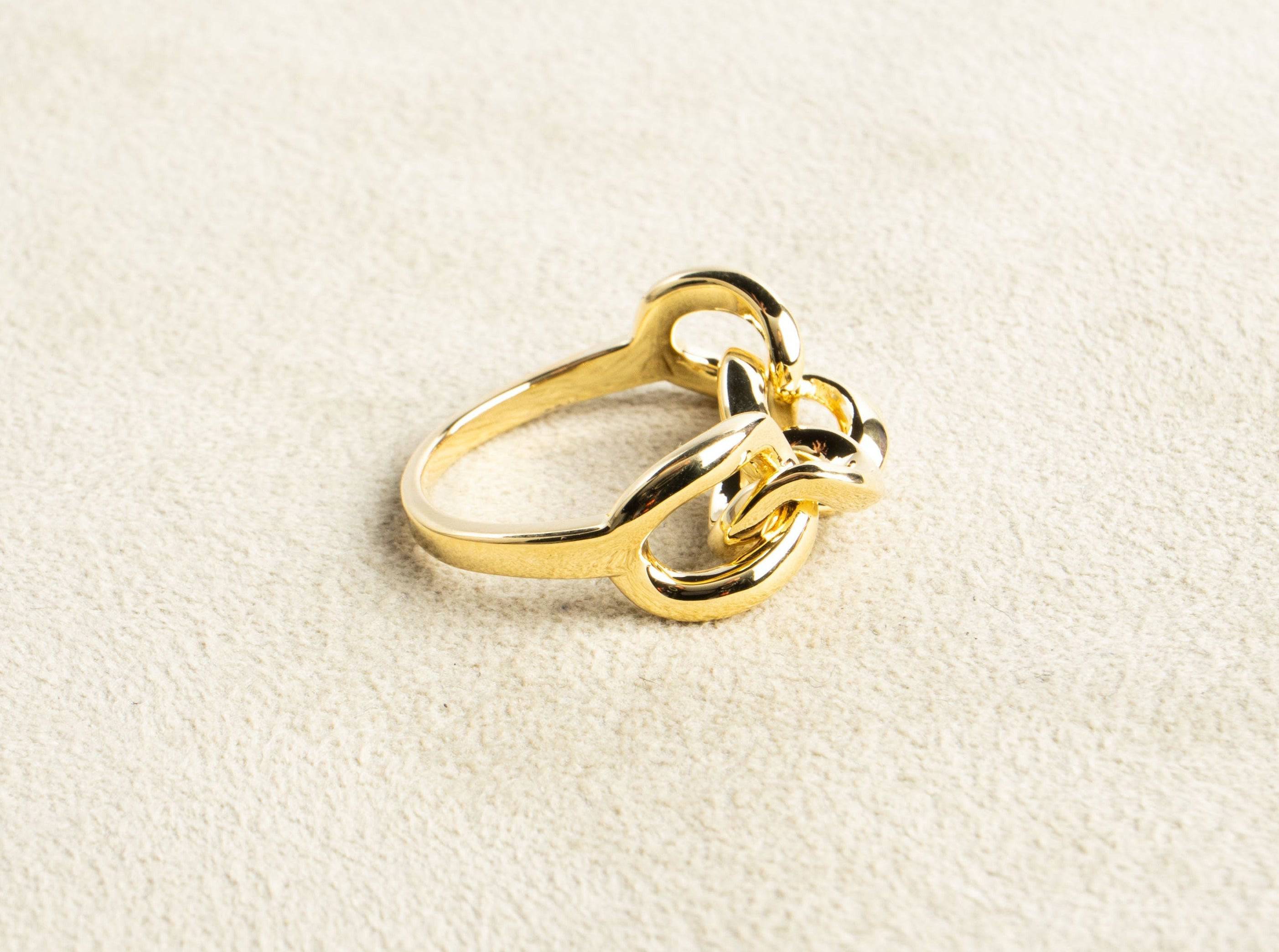 Kettenring Ring Kette beweglich vergoldet - NooeBerlin