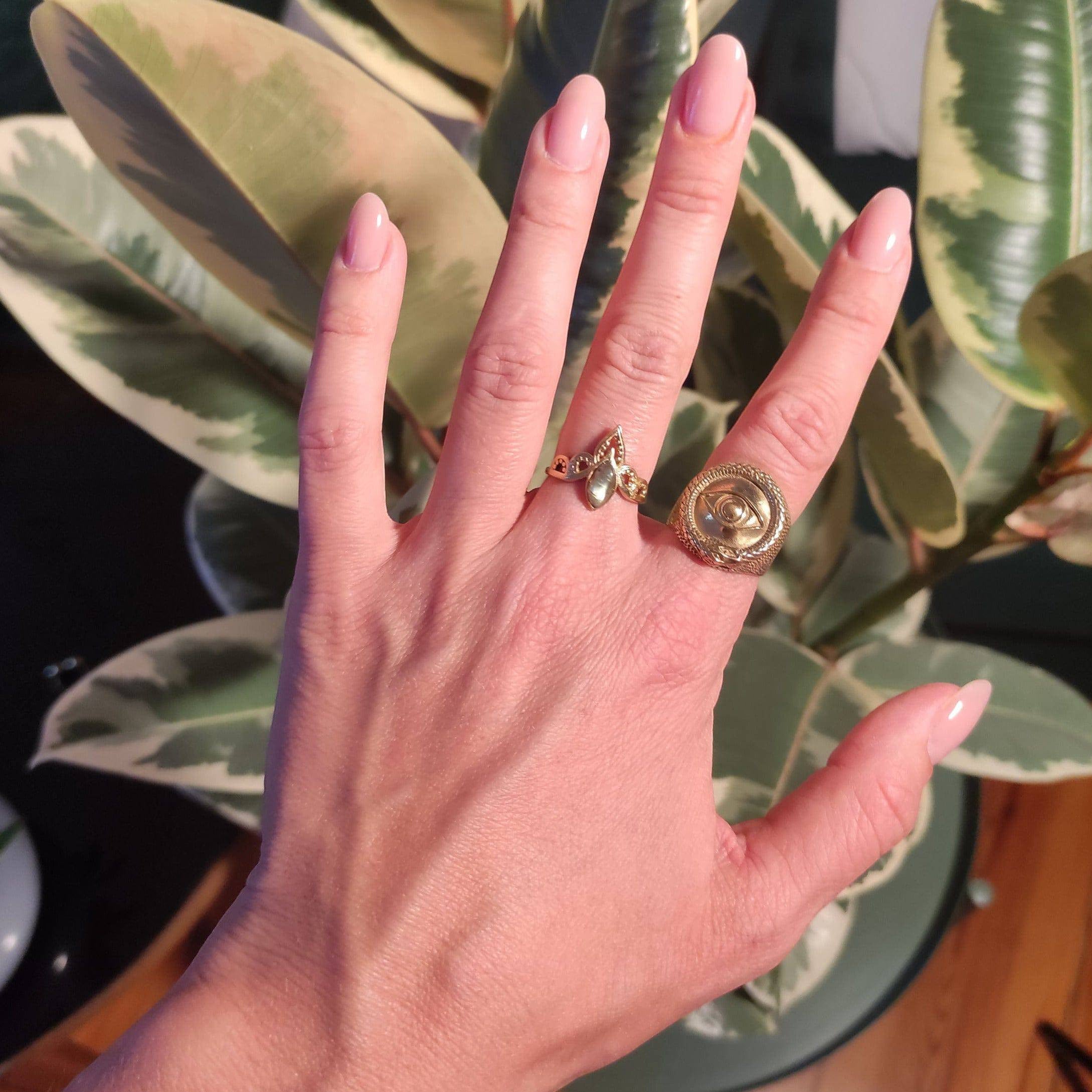 Siegelring Auge Schlange gold handgemacht - NooeBerlin