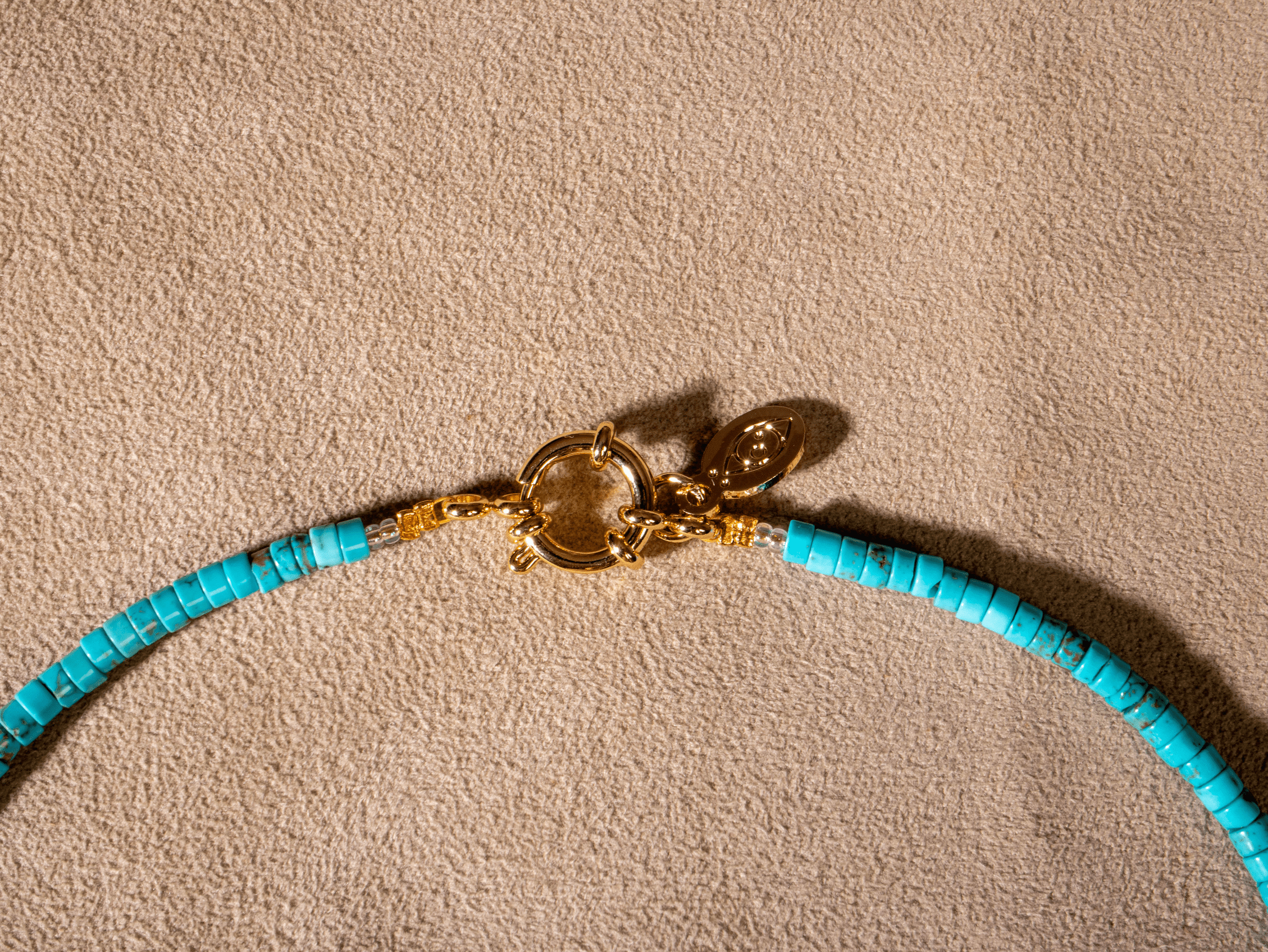 Halskette mit Türkis Süßwasserperlen gold handgemacht - NooeBerlin