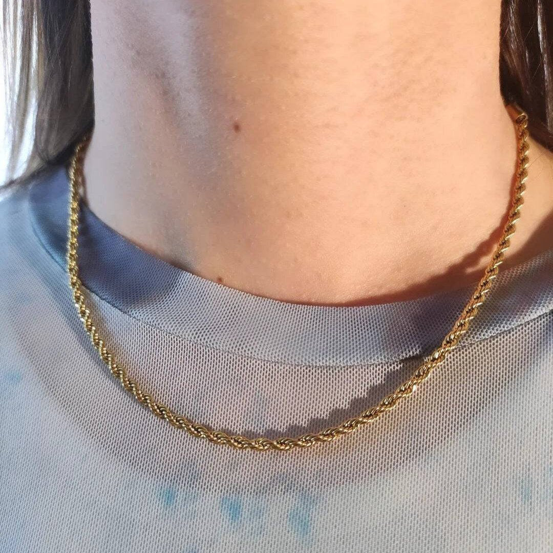 Twisted Seil Kette vergoldet dick - NooeBerlin