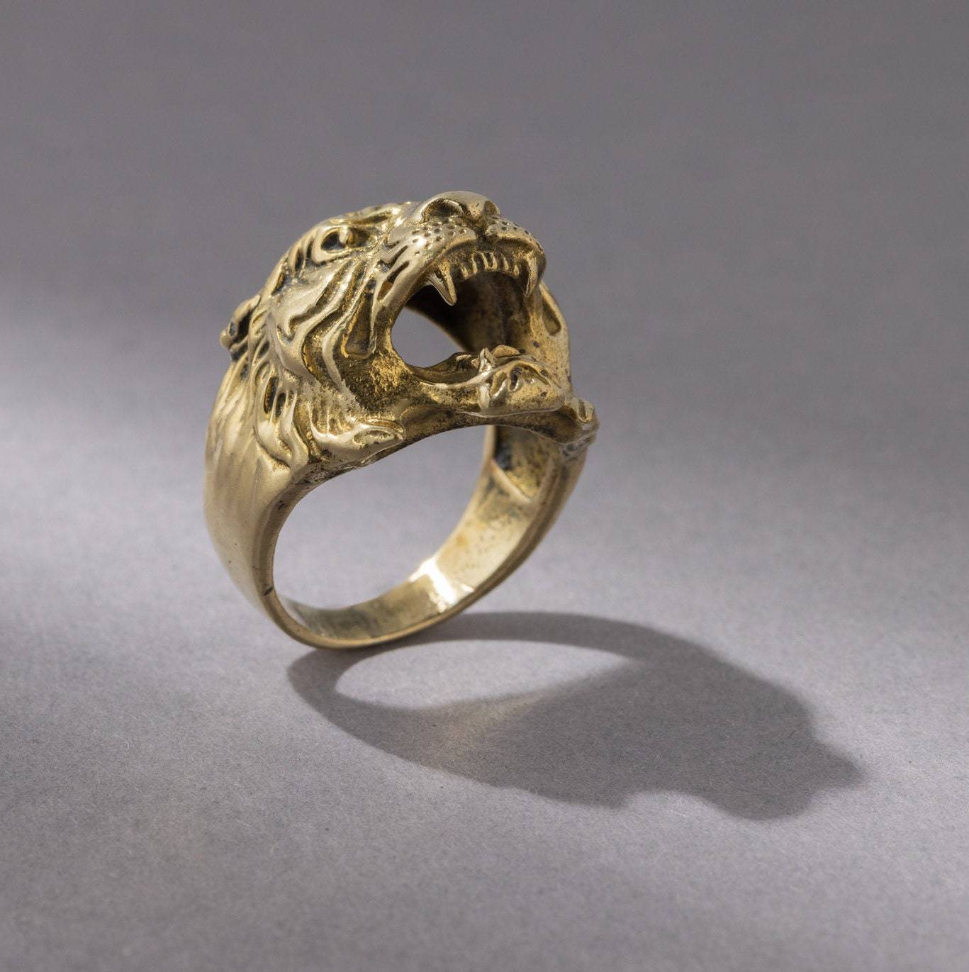 Tigerkopf Tiger Ring gold handgemacht - NooeBerlin