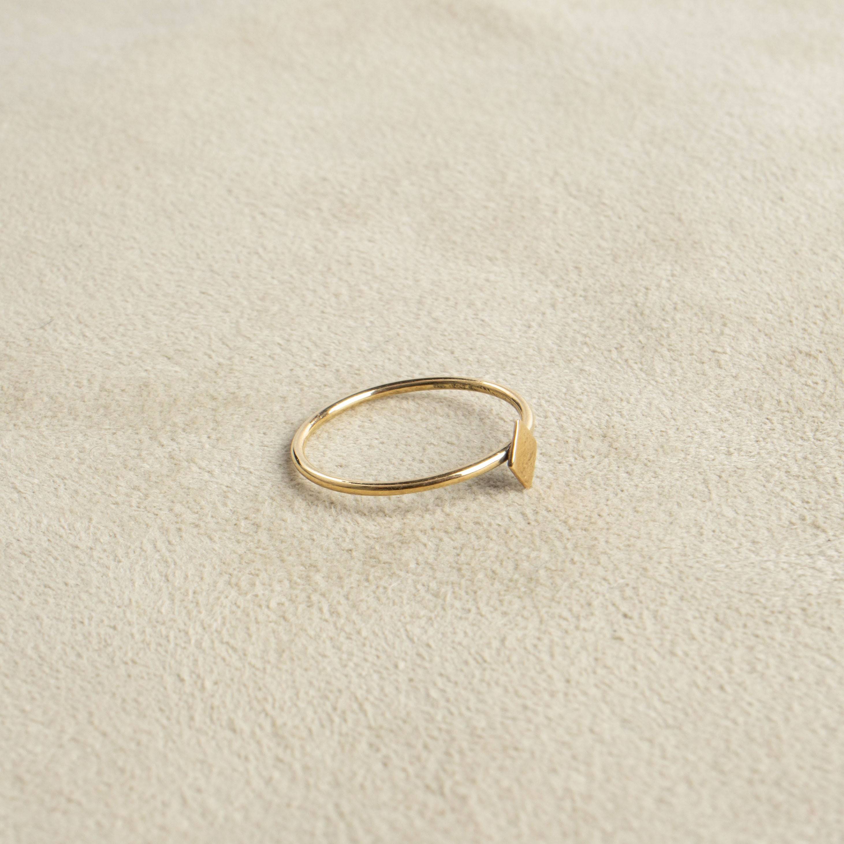 Kleiner Karo Ring gold handgemacht - NooeBerlin