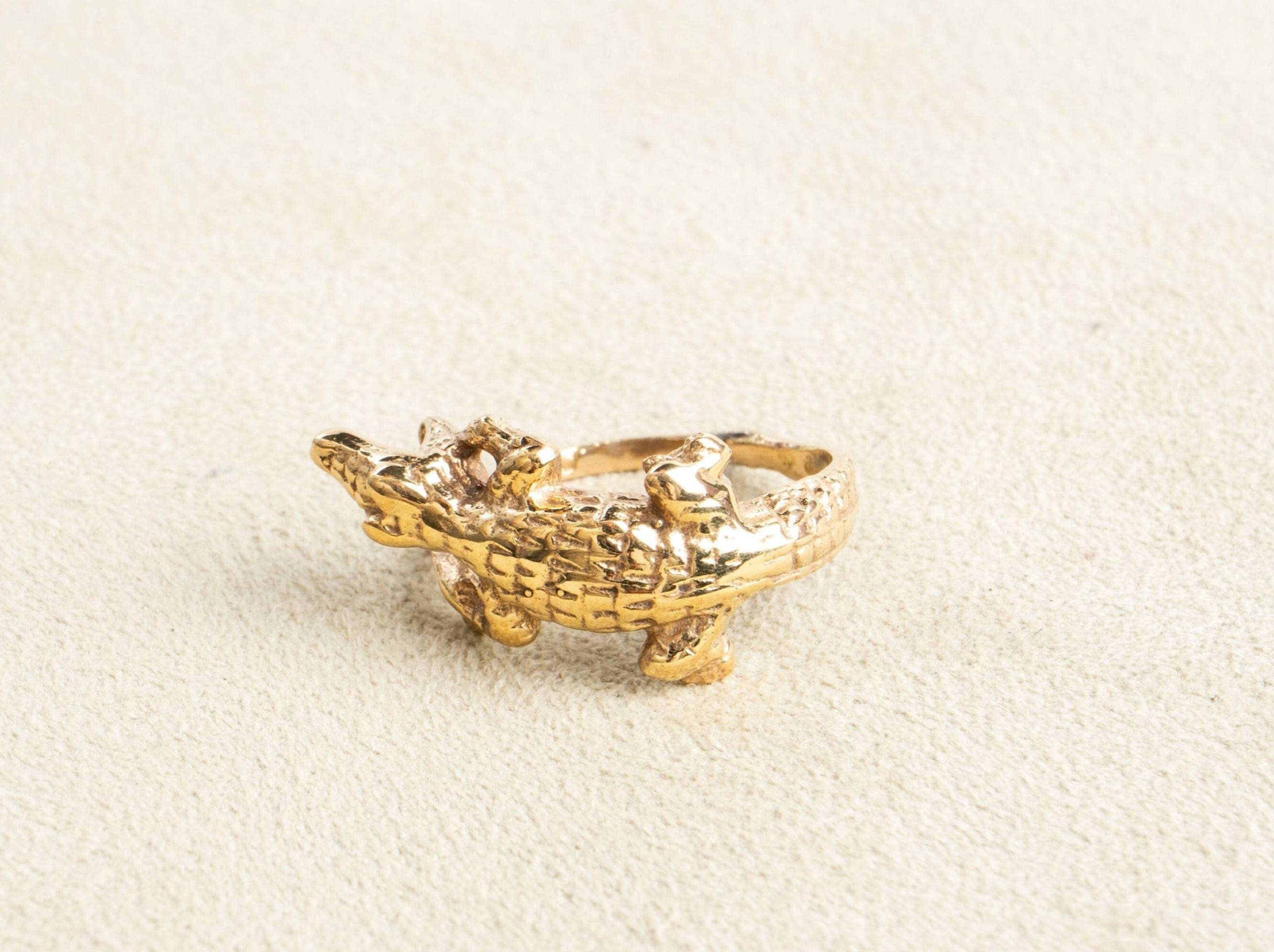 Krokodil Ring gold handgemacht - NooeBerlin