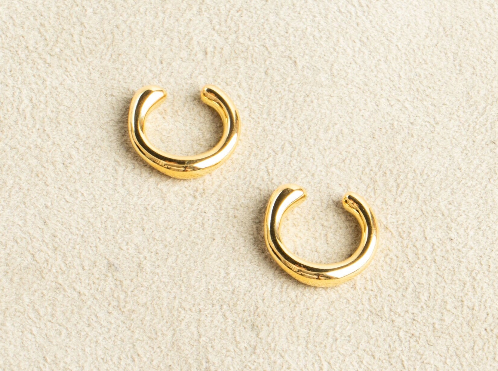 Ear cuff Manschette vergoldet unregelmäßig Gold 18k